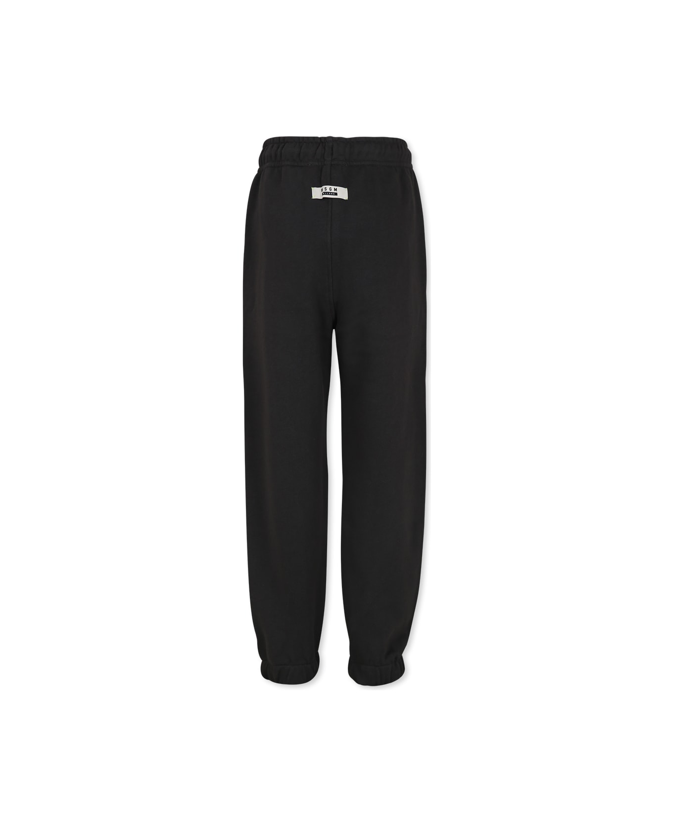 MSGM Black Trousers For Kids With Logo - Grey