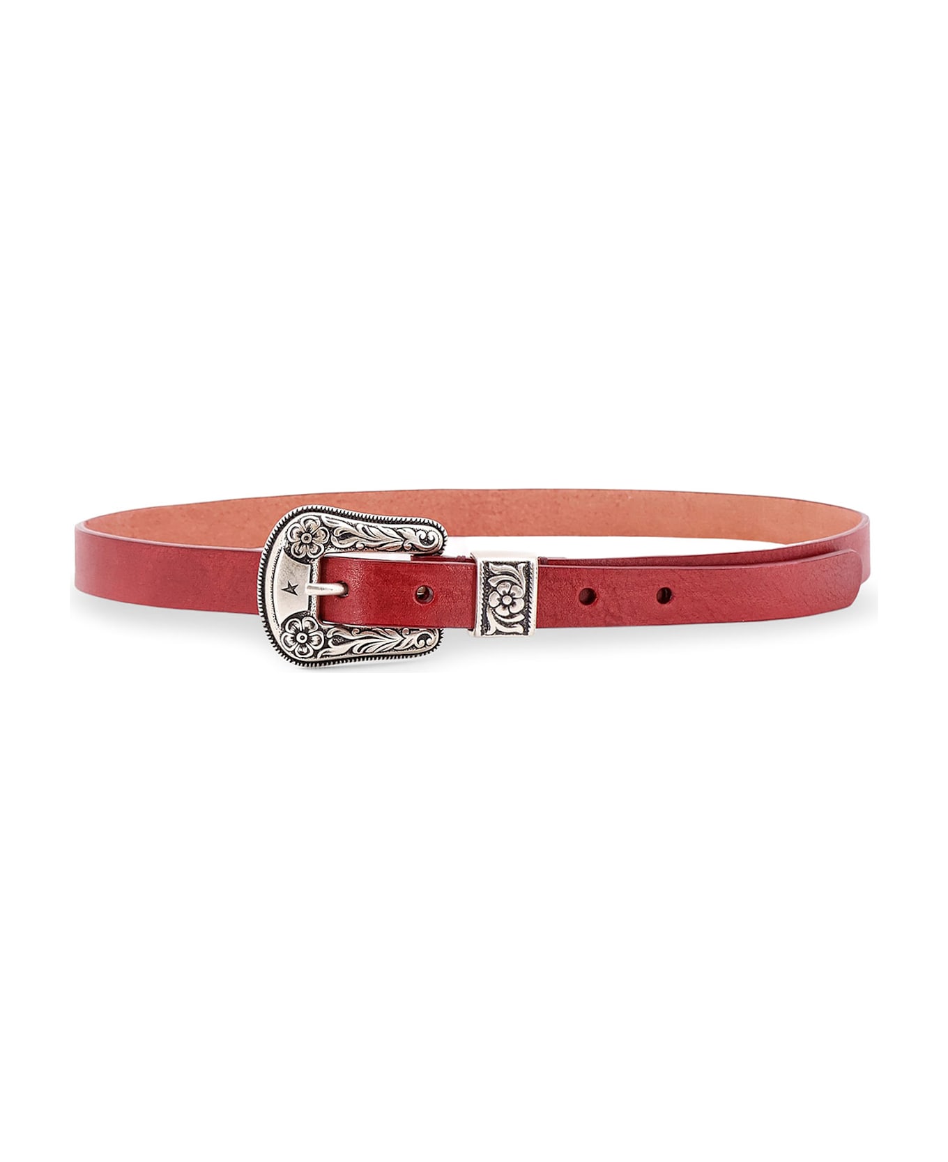 Golden Goose Burgundy Buckle Belt - Red