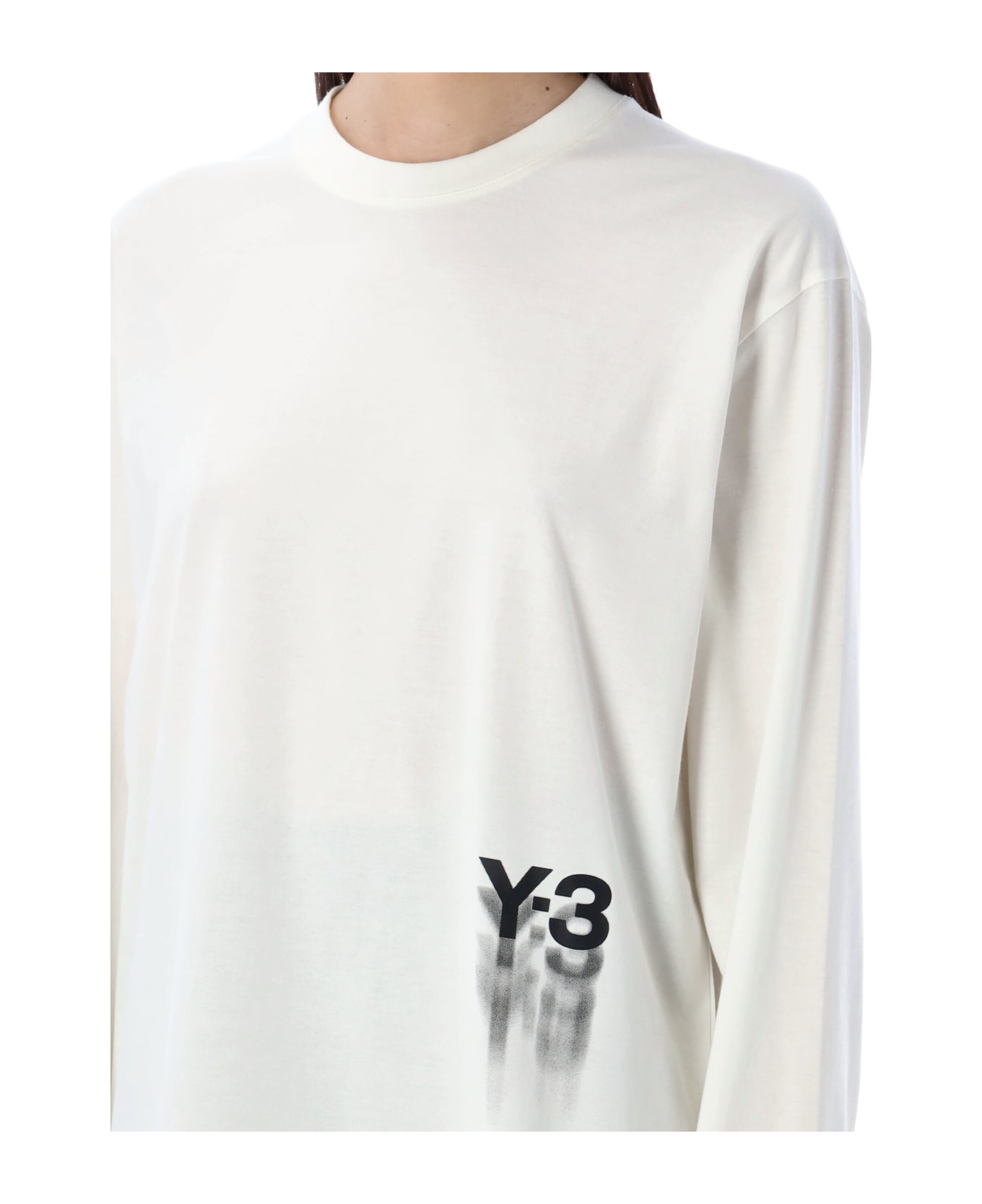 Y-3 Graphic Long Sleeves Tee - WHITE