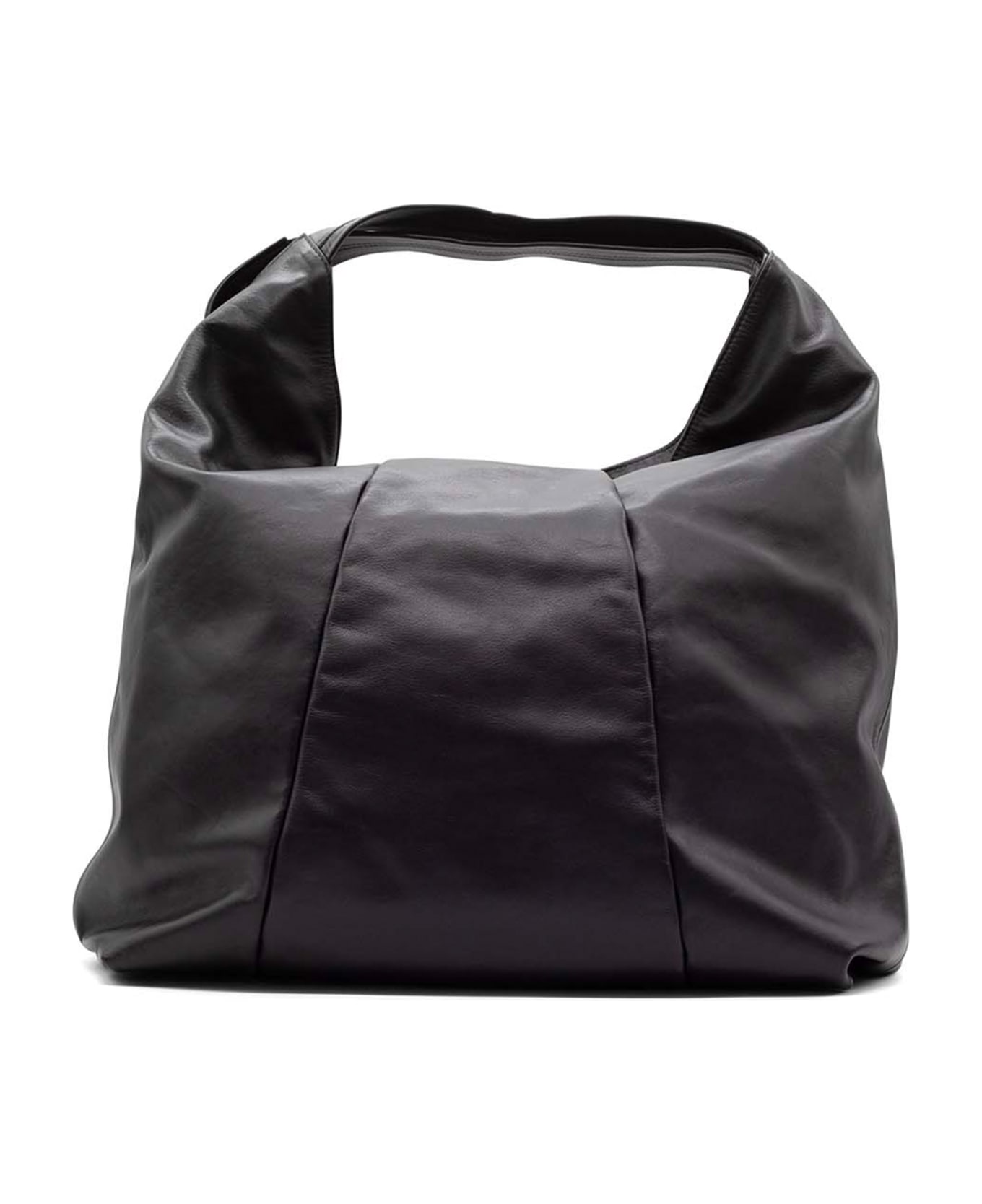 Vic Matié Black Leather Shoulder Bag - BLACK