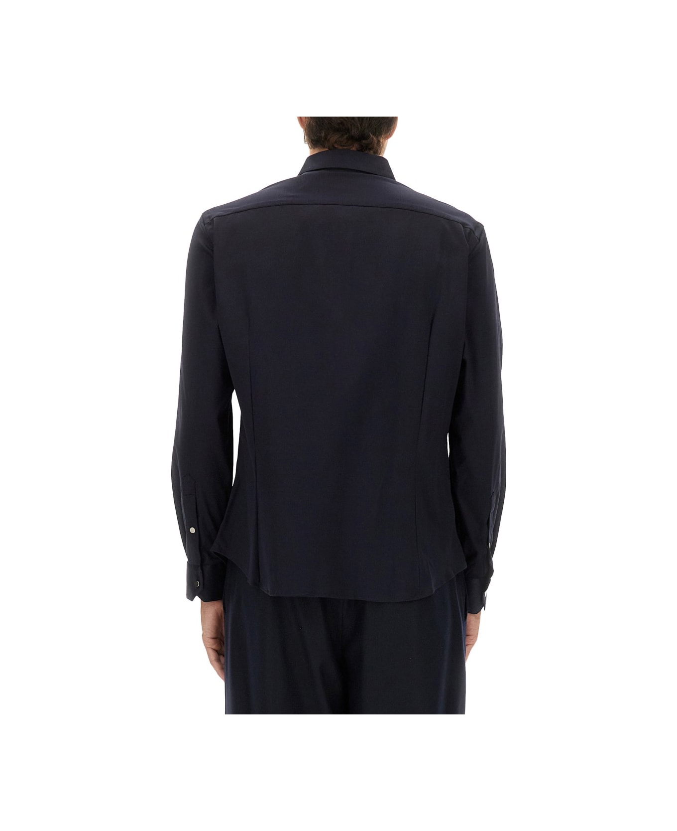 Giorgio Armani Cotton Zipper Shirt - BLUE