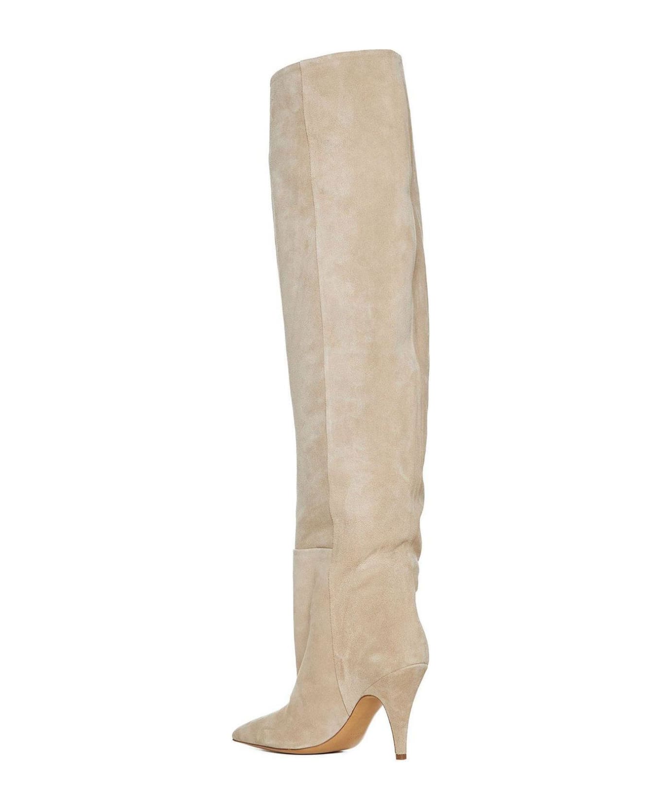Khaite The River Pointed-toe Knee-high Boots - NUDE
