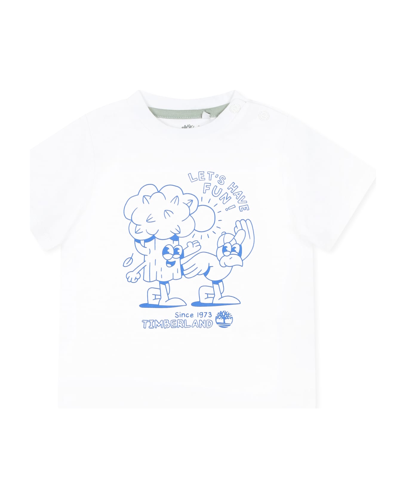 Timberland White T-shirt For Baby Boy With Tree And Writing - White