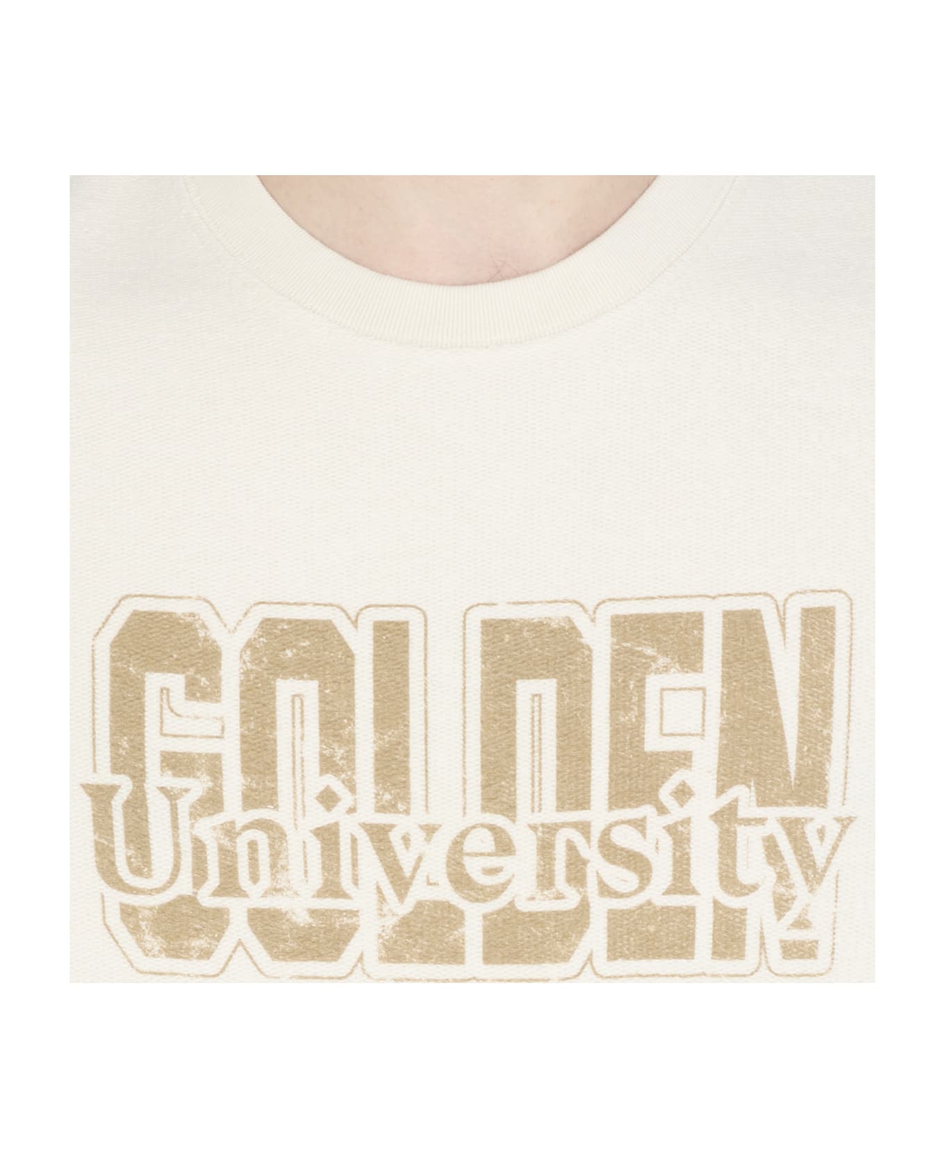 Golden Goose Sweatshirt With Logo - Ivory