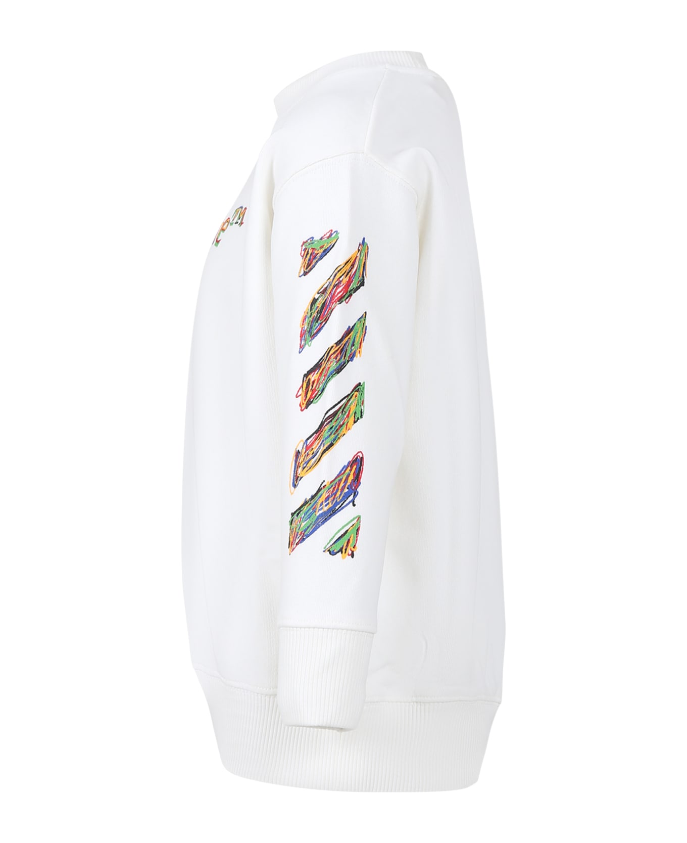 Off-White White Sweatshirt For Boy With Logo - White ニットウェア＆スウェットシャツ