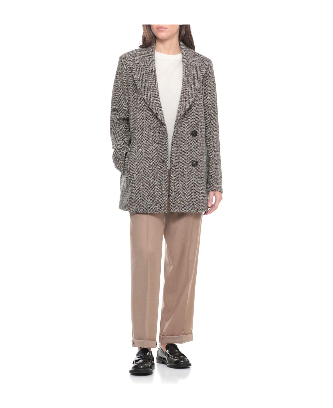 Peserico Wool Blazer - Brown