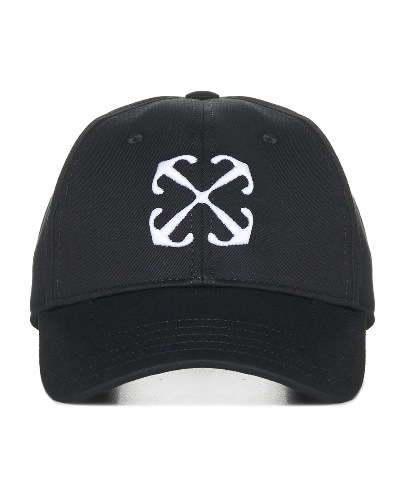 Off-White Baseball Cap With Embroidery - Black white 帽子