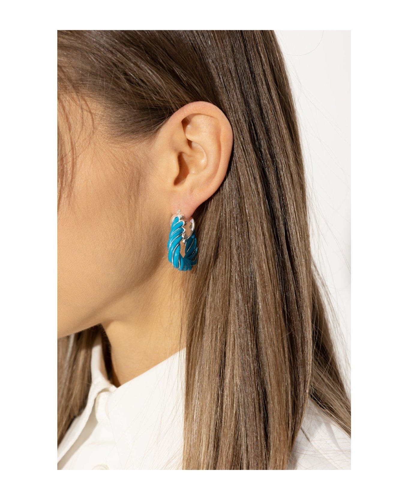 Bottega Veneta Triangular Earrings - Clear Blue