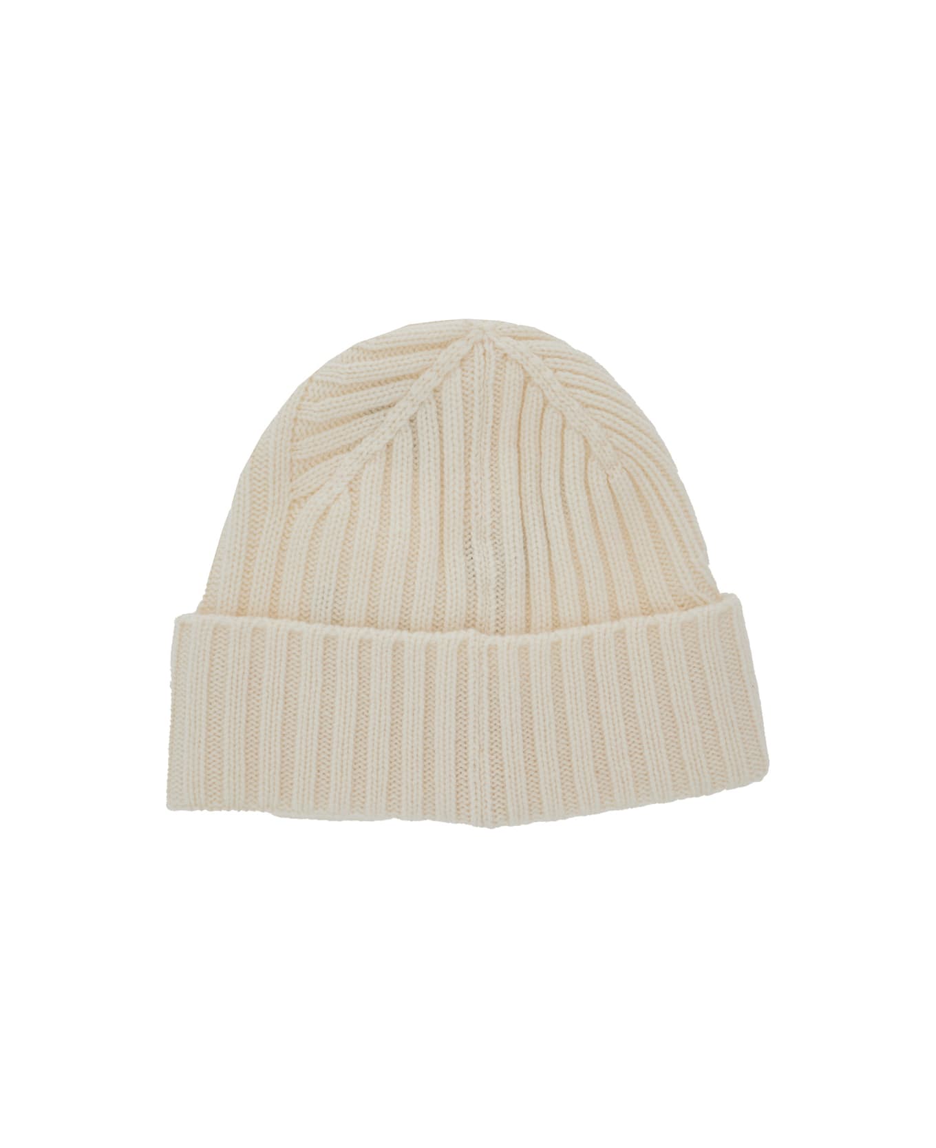Jacquemus 
le Bonnet Tourni
 White Beanie With Turn-up Brim And Logo Lettering On The Front In Wool Man - White