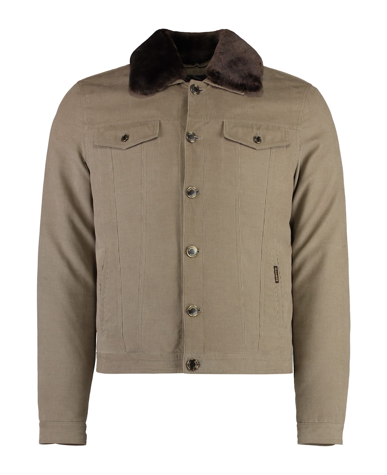 Moorer Taburno Padded Velvet Jacket - Beige