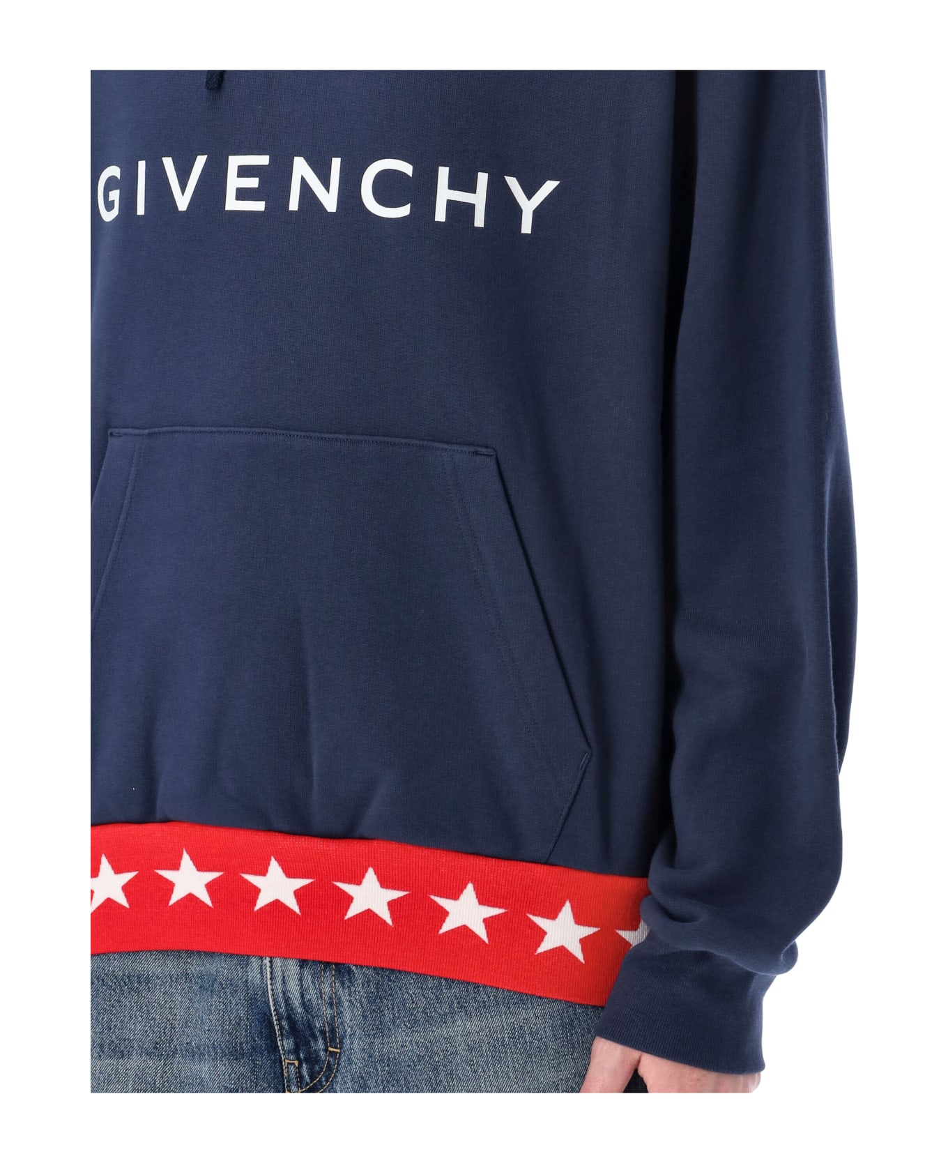 Givenchy Boxy Fit Hoodie With Pocket - DEEP BLUE