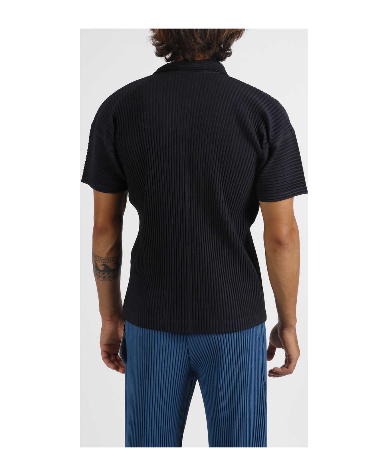 Homme Plissé Issey Miyake Pleated Polo - Blue