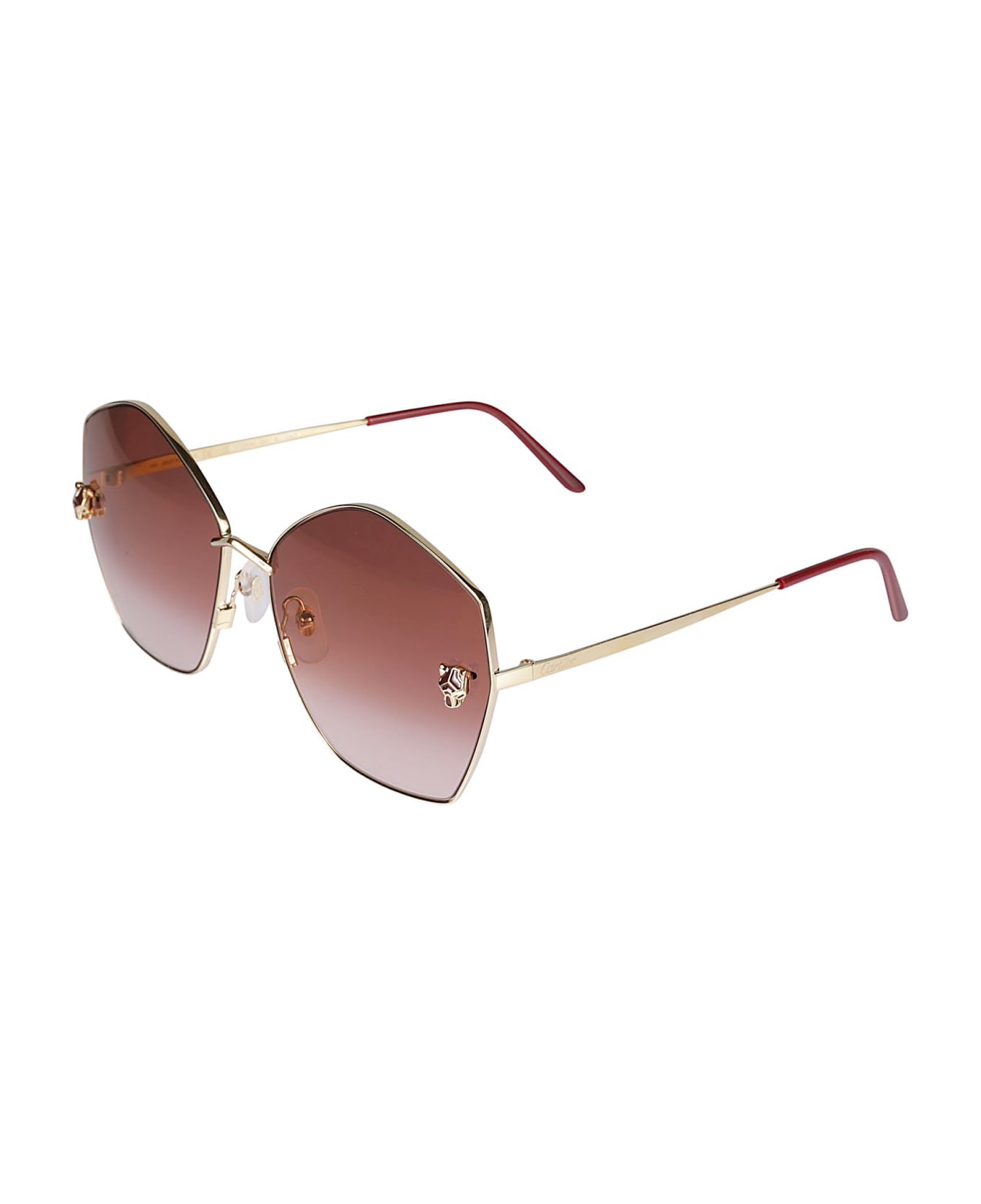 Cartier Eyewear Octagon Framed Sunglasses - Gold