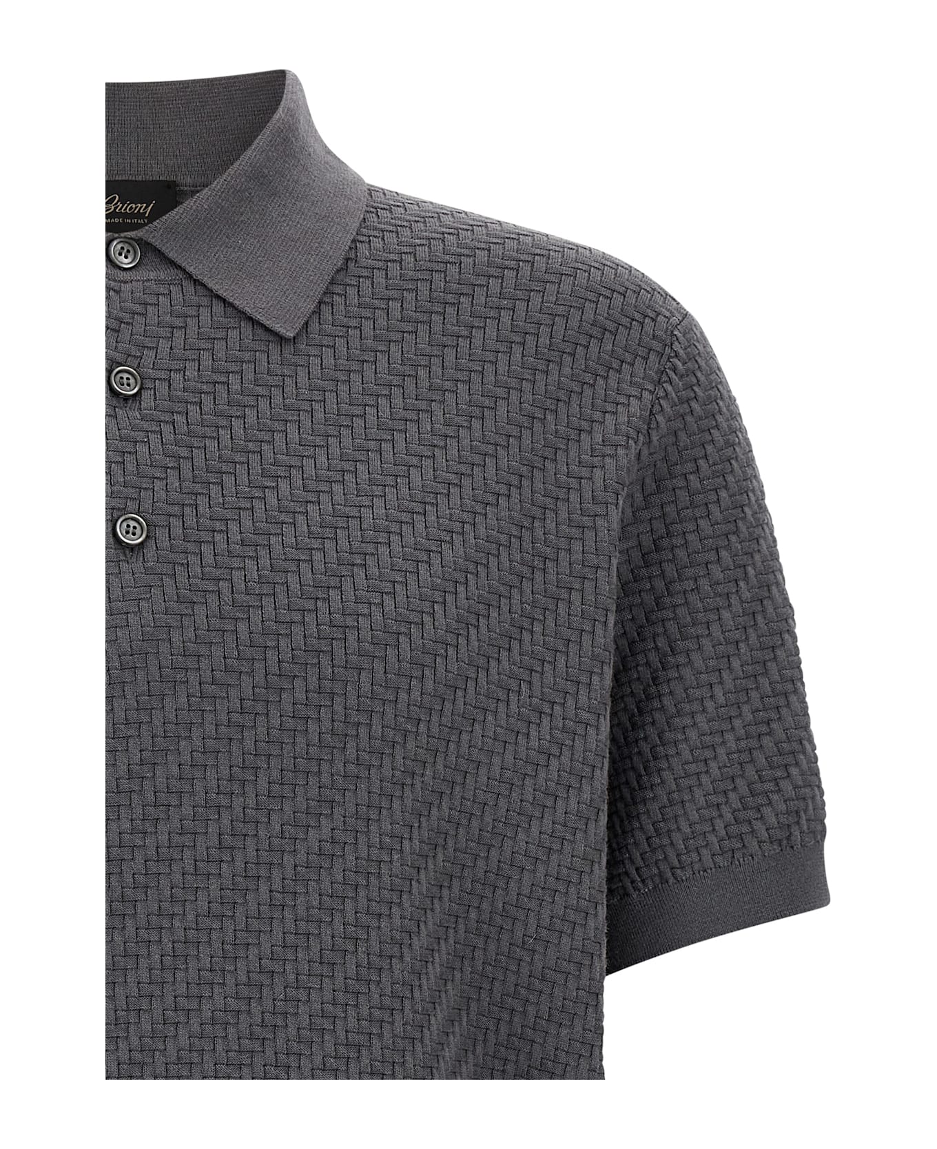 Brioni Weaving Polo Shirt - Gray