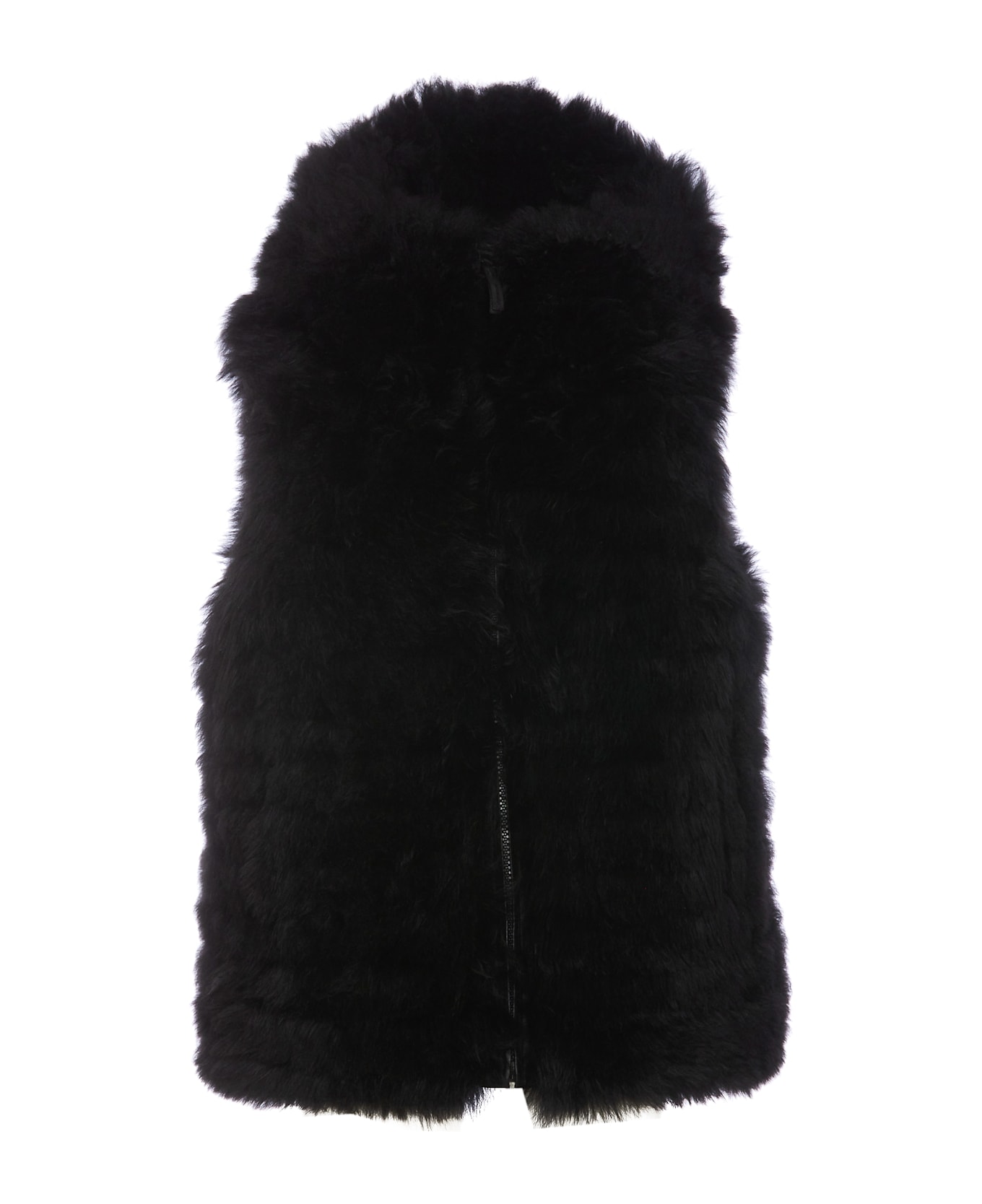 Yves Salomon Reversible Padded Vest - BLACK