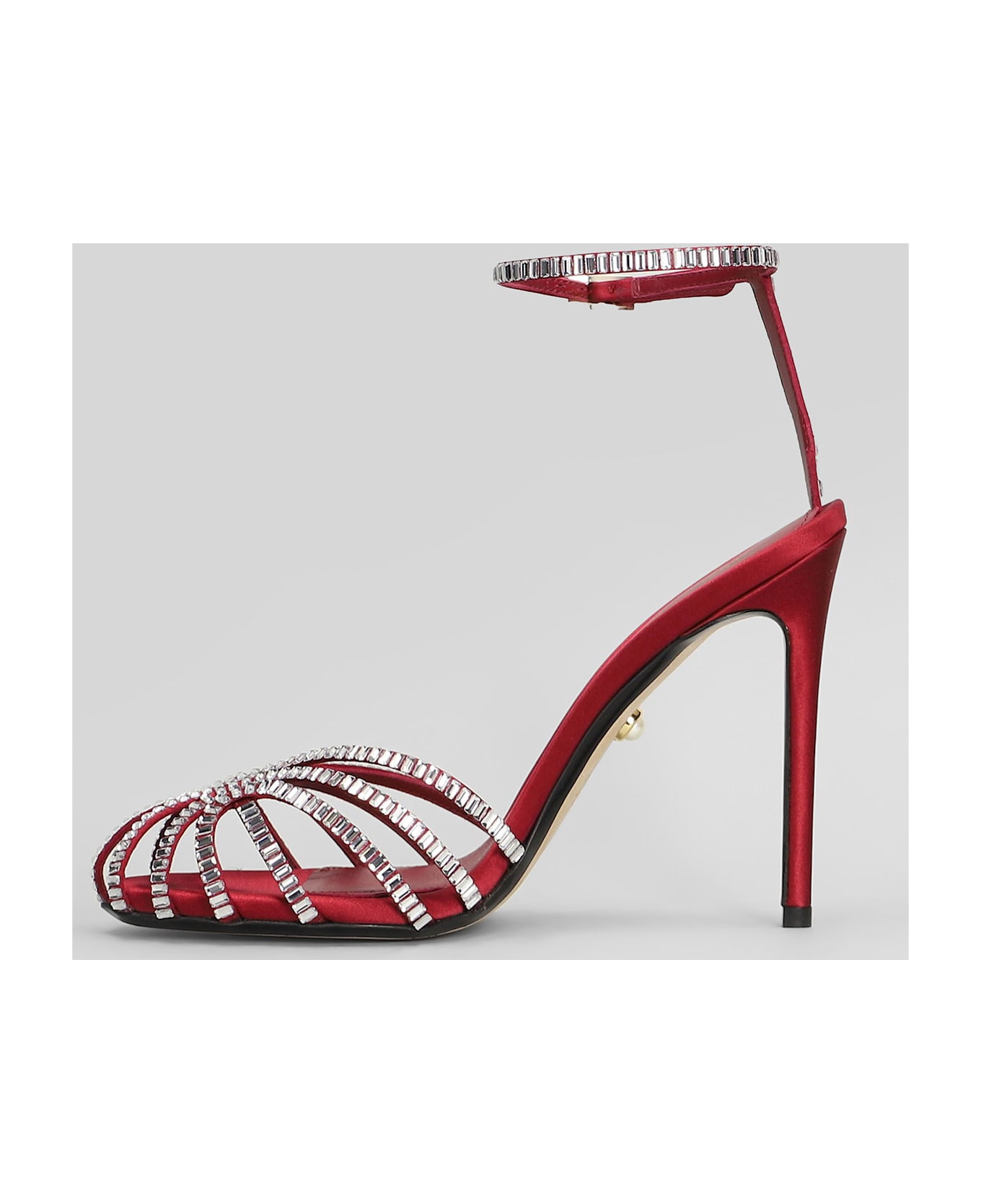 Alevì Penelope 110 Sandals In Red Satin - red