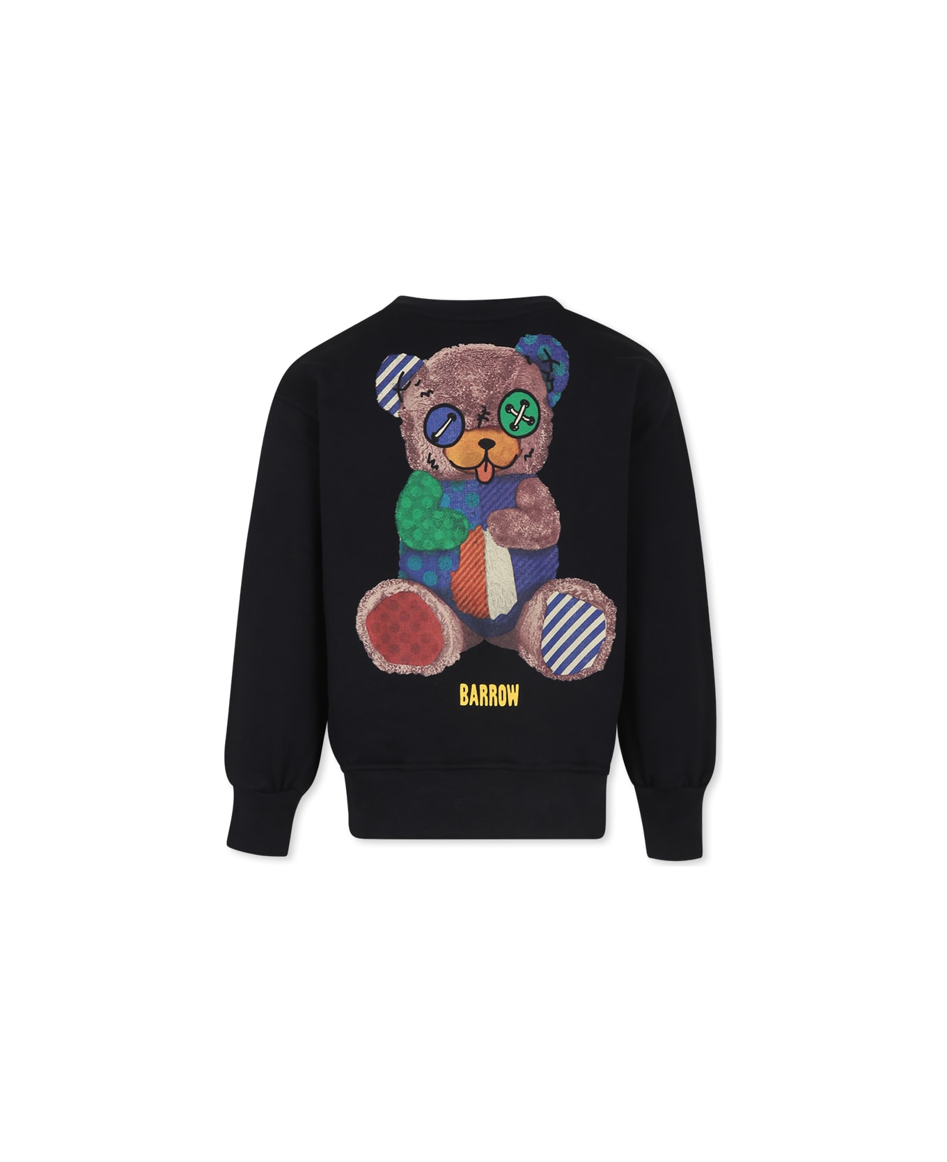 Barrow Black Sweatshirt For Kids With Logo And Bear - Nero/Black