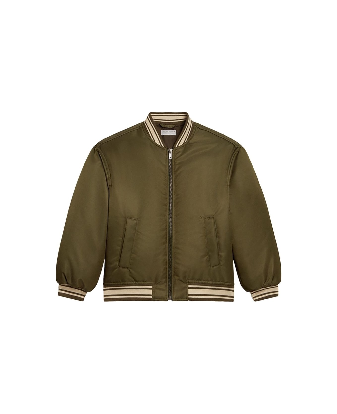 Golden Goose Bomber Con Ricamo - Green