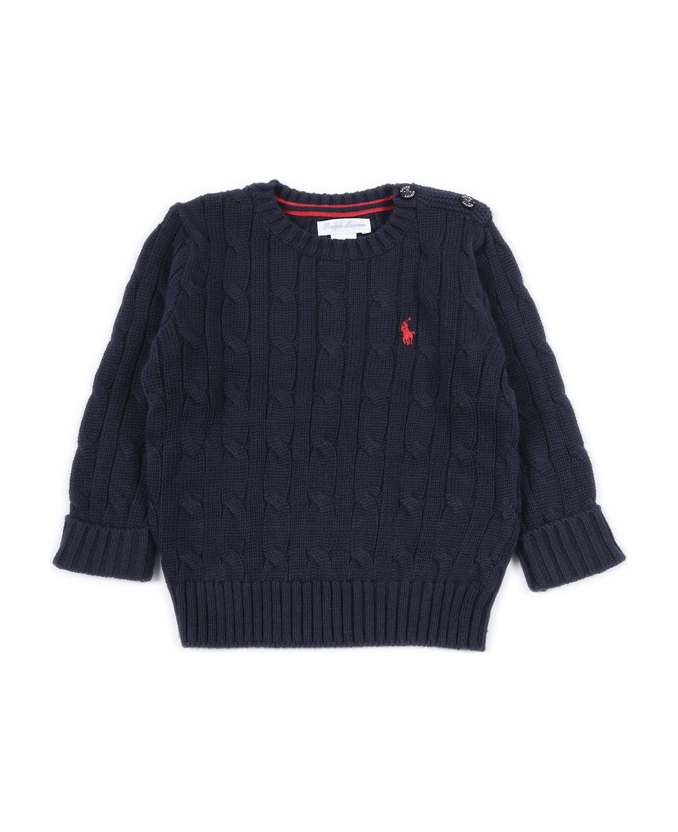 Polo Ralph Lauren Ls Cable Cn-tops-sweater - BLUE