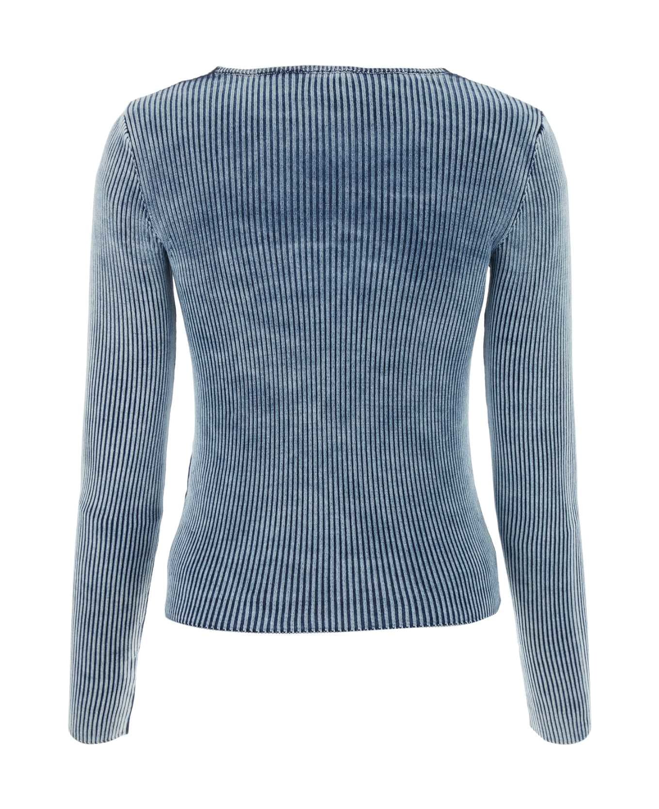 Diesel Light Blue Stretch Cotton Blend Sweater - 8NC