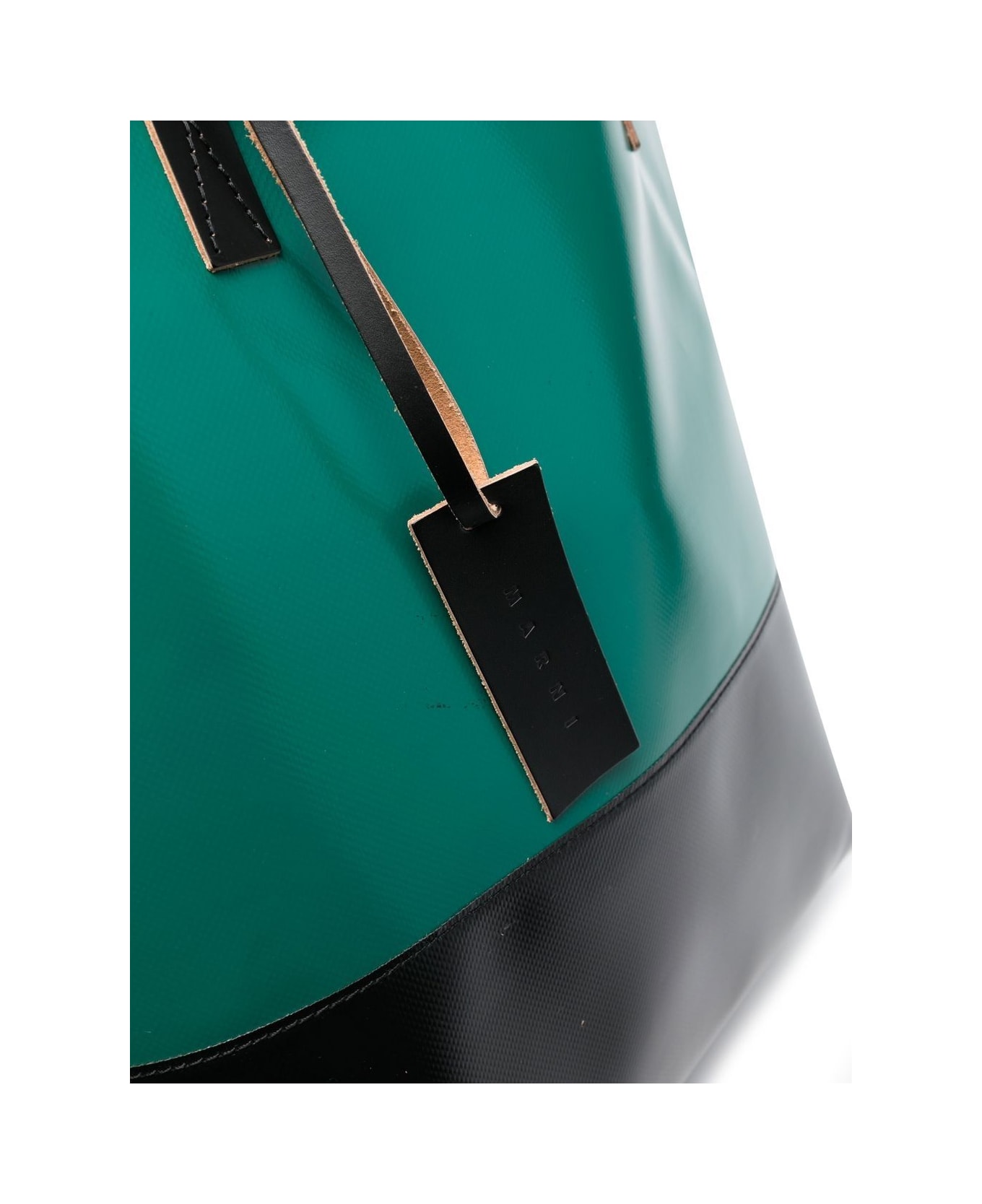 Marni Tribeca Shopping Bag N/s - Spherical Green Black Black