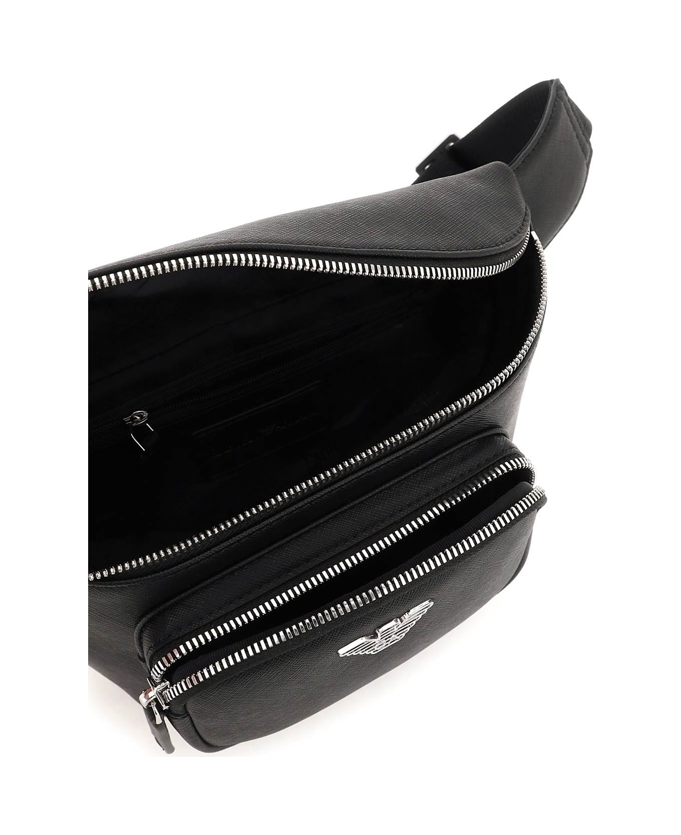 Emporio Armani Regenerated Leather Beltpack - BLACK (Black)