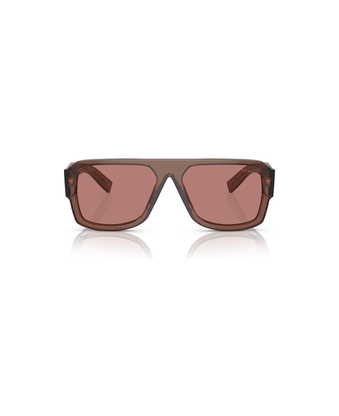 Prada Eyewear Rectangular Frame Sunglasses Sunglasses - 17O60B Transparent Brown サングラス