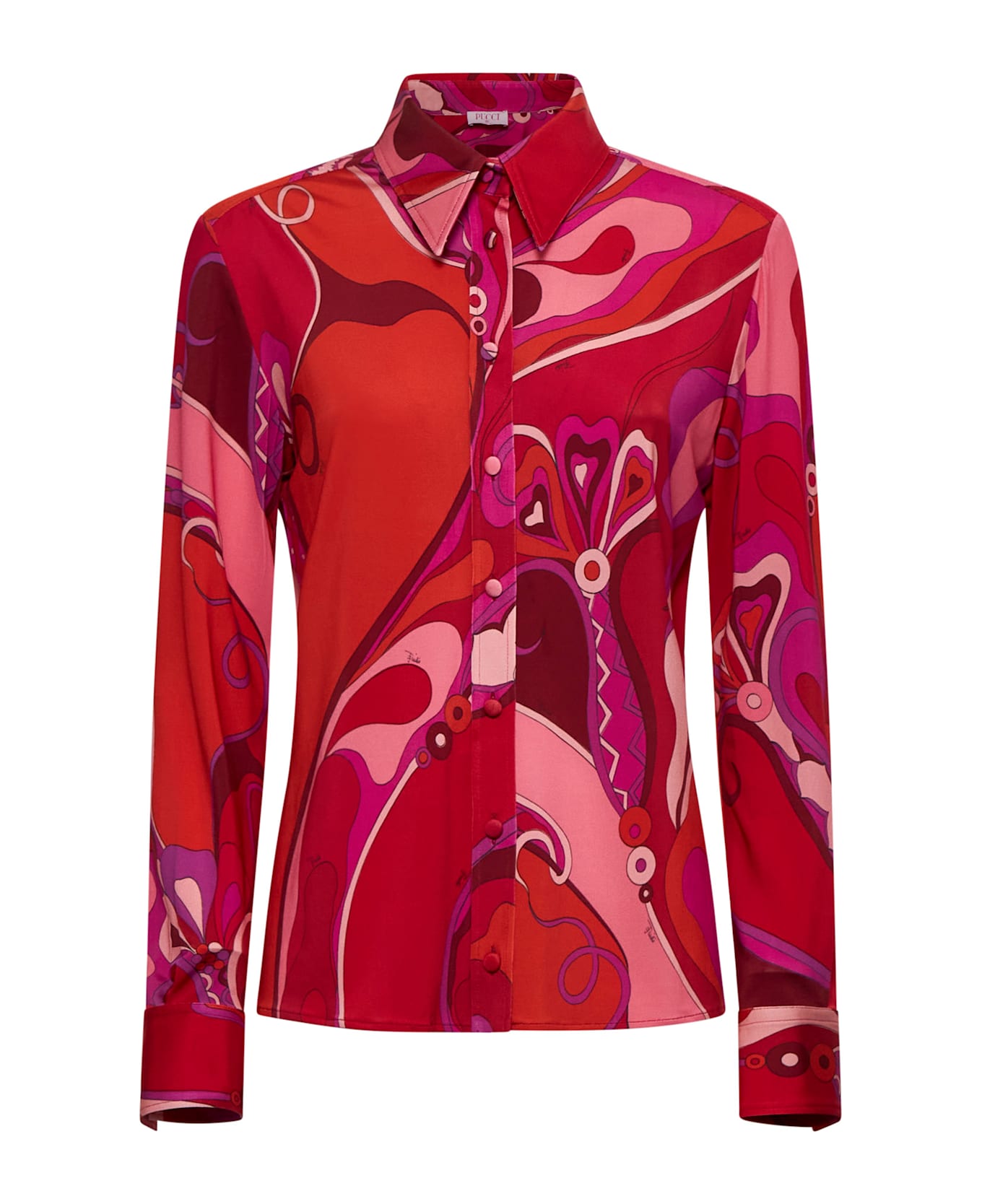 Pucci 'orchidee' Shirt - Rosso/fuxia