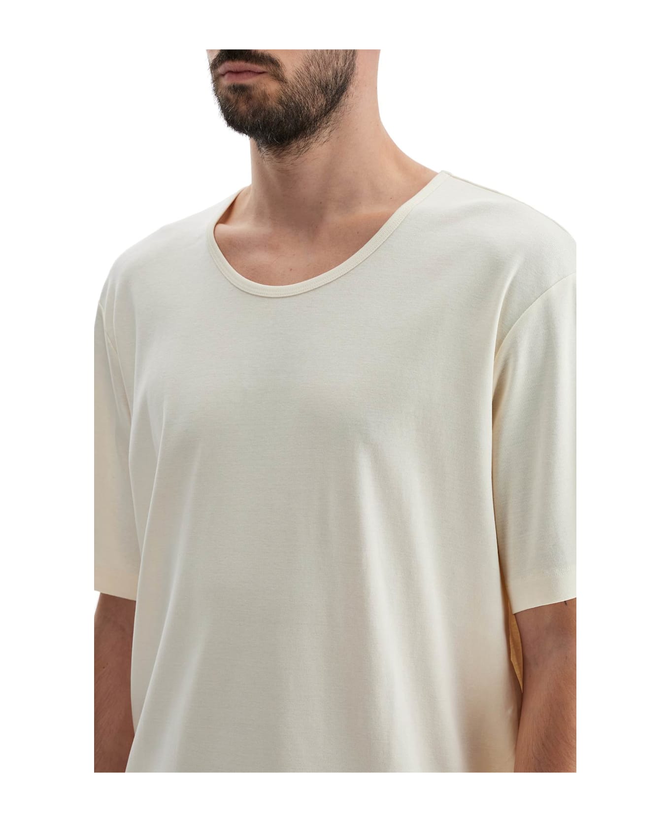 Lemaire Cotton T-shirt - LIGHT CREAM (White)