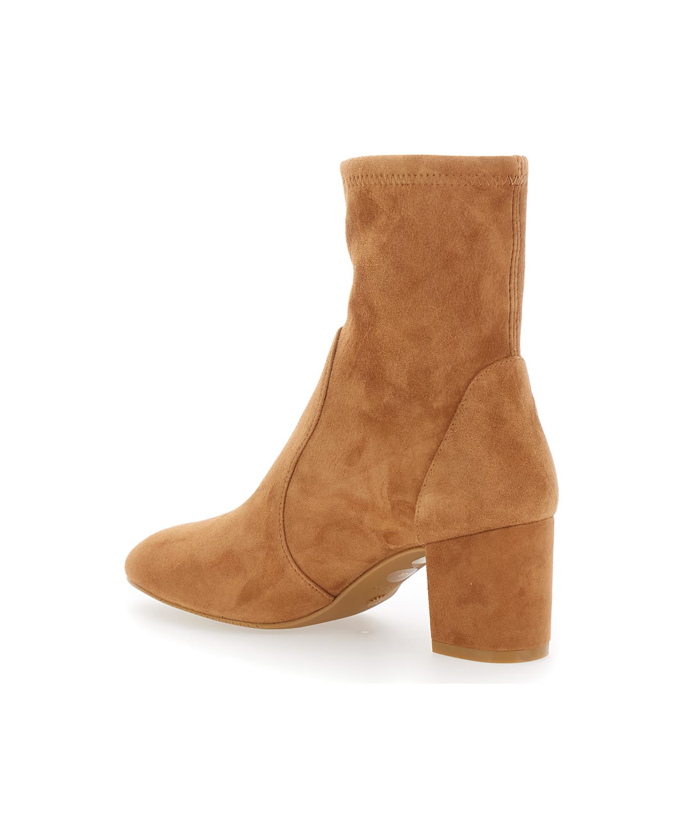 Stuart Weitzman 'yuliana' Beige Ankle Boots With Medium Block Heel In Ecoleather Woman - Beige