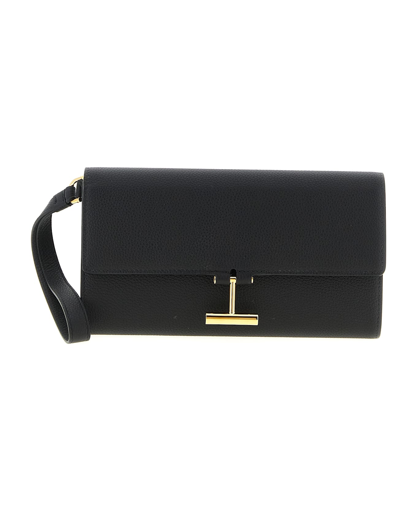 Tom Ford Hammered Clutch - Black  