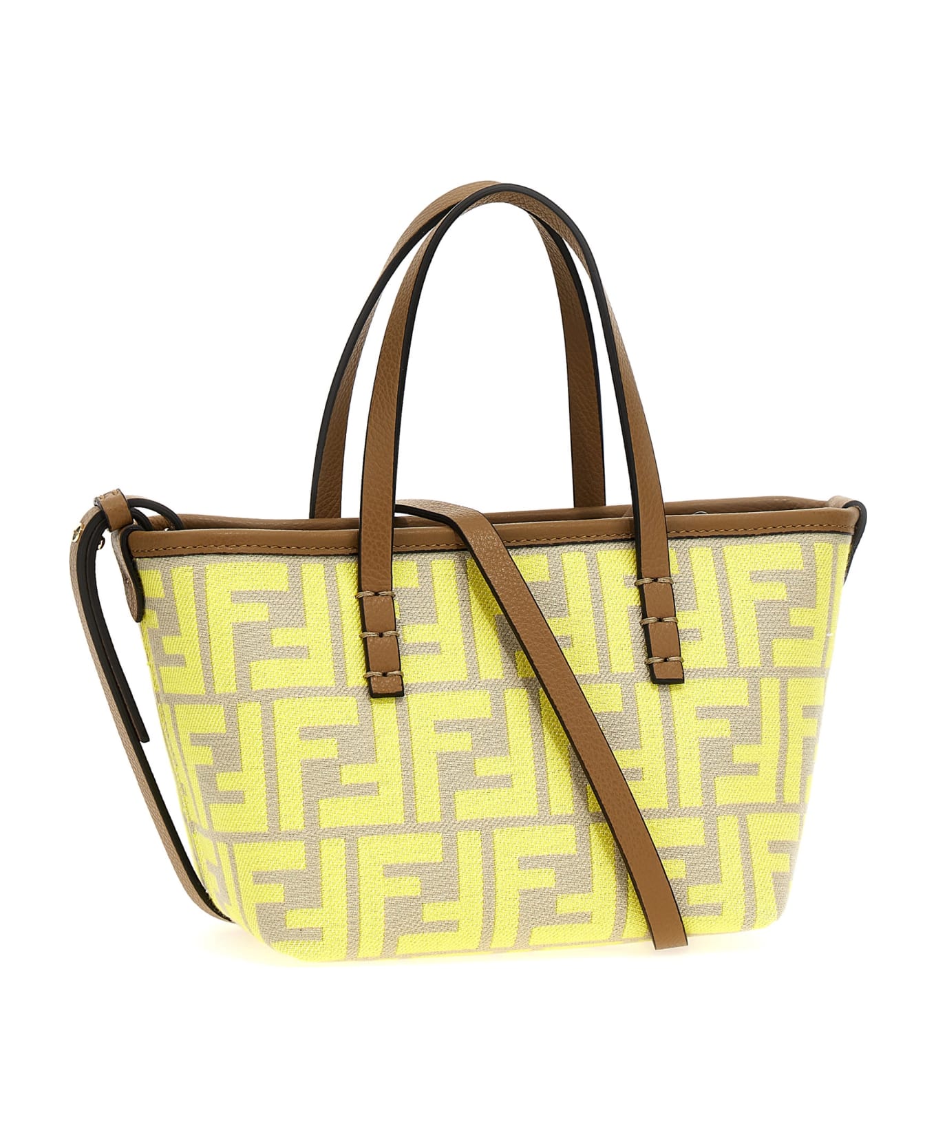 Fendi 'roll Mini' Shopping Bag - BEIGEPOMELOSANDOS