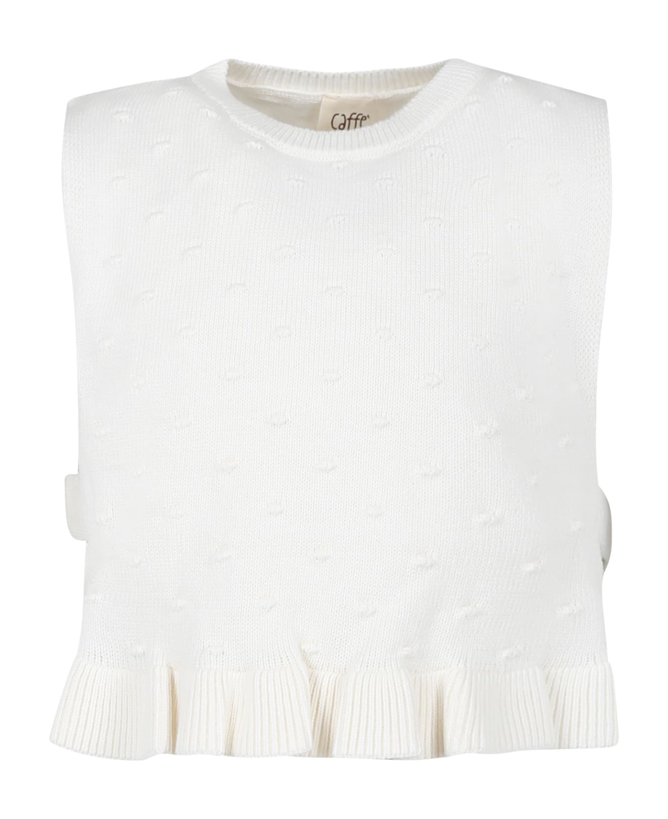 Caffe' d'Orzo White Top For Girl - White トップス