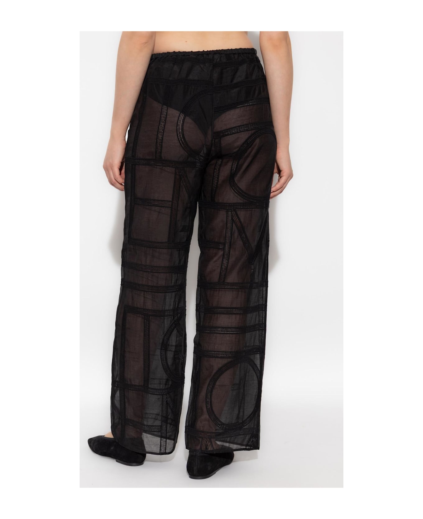 Totême Toteme Pants With Logo - Black