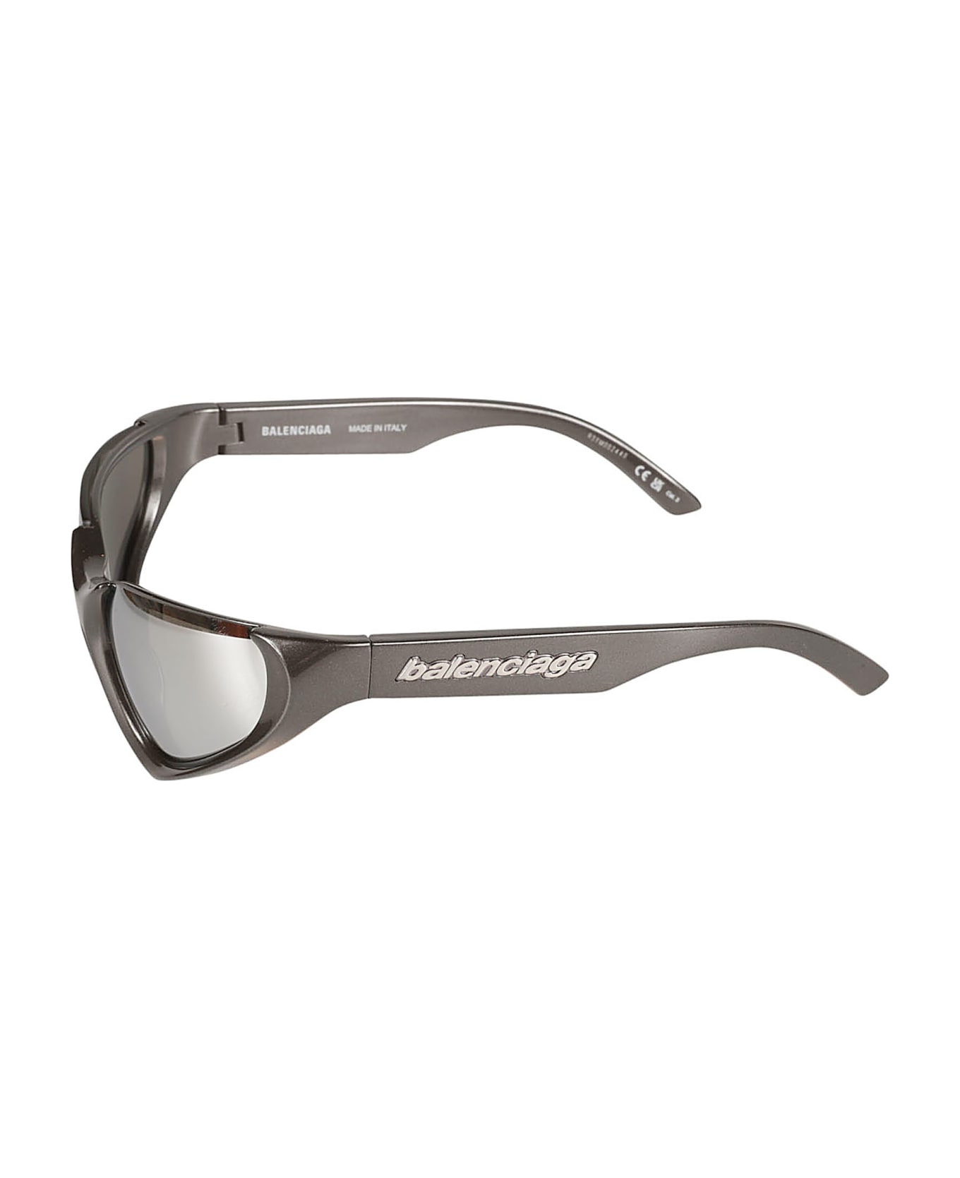 Balenciaga Eyewear Logo Sided Iconic Sunglasses - Silver