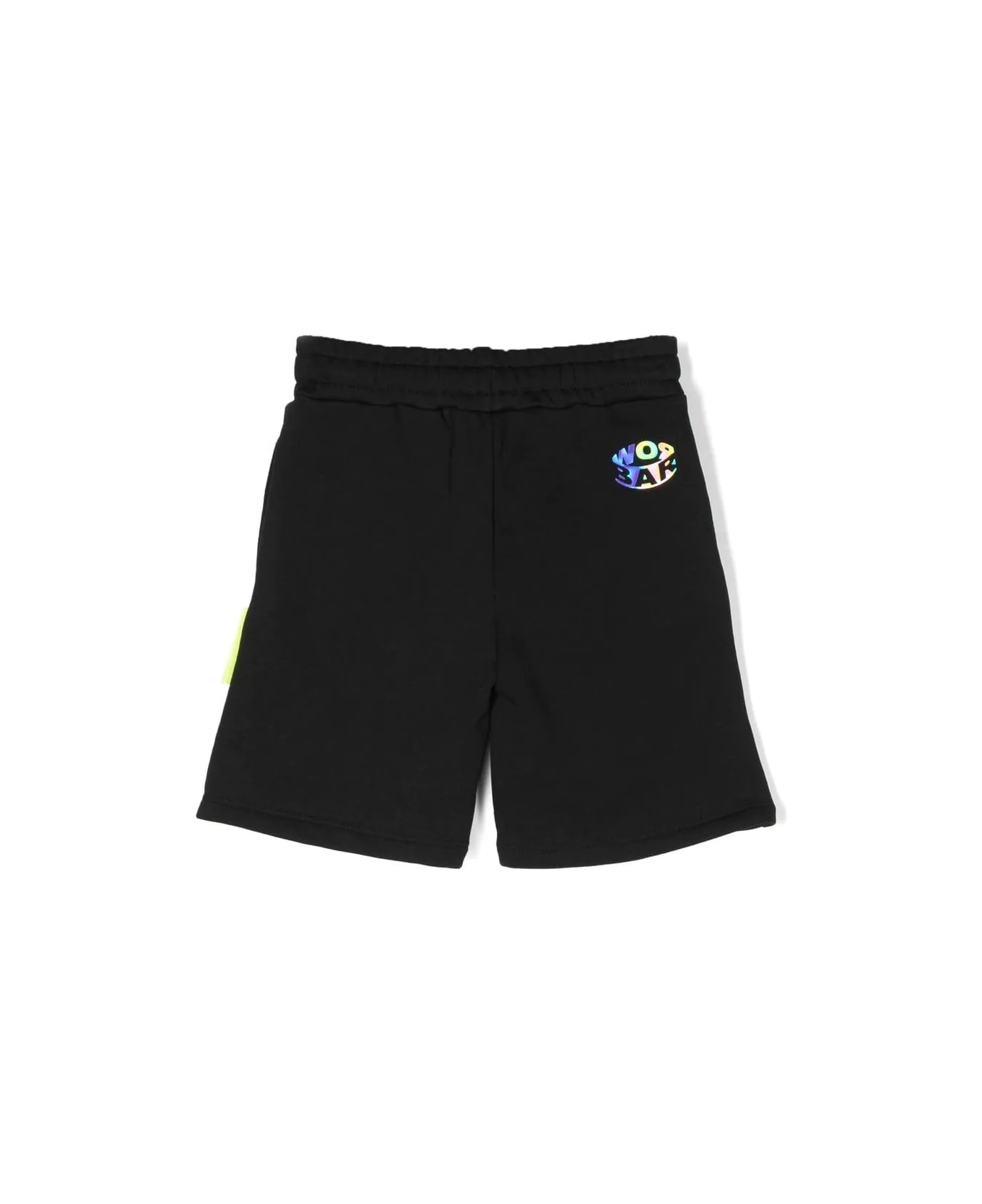 Barrow Black Shorts With Front Multicoloured Logo - Nero