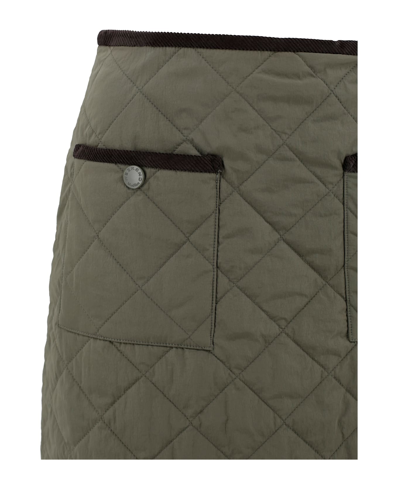 Weekend Max Mara Drip-proof Taffeta Short Skirt - Kaki