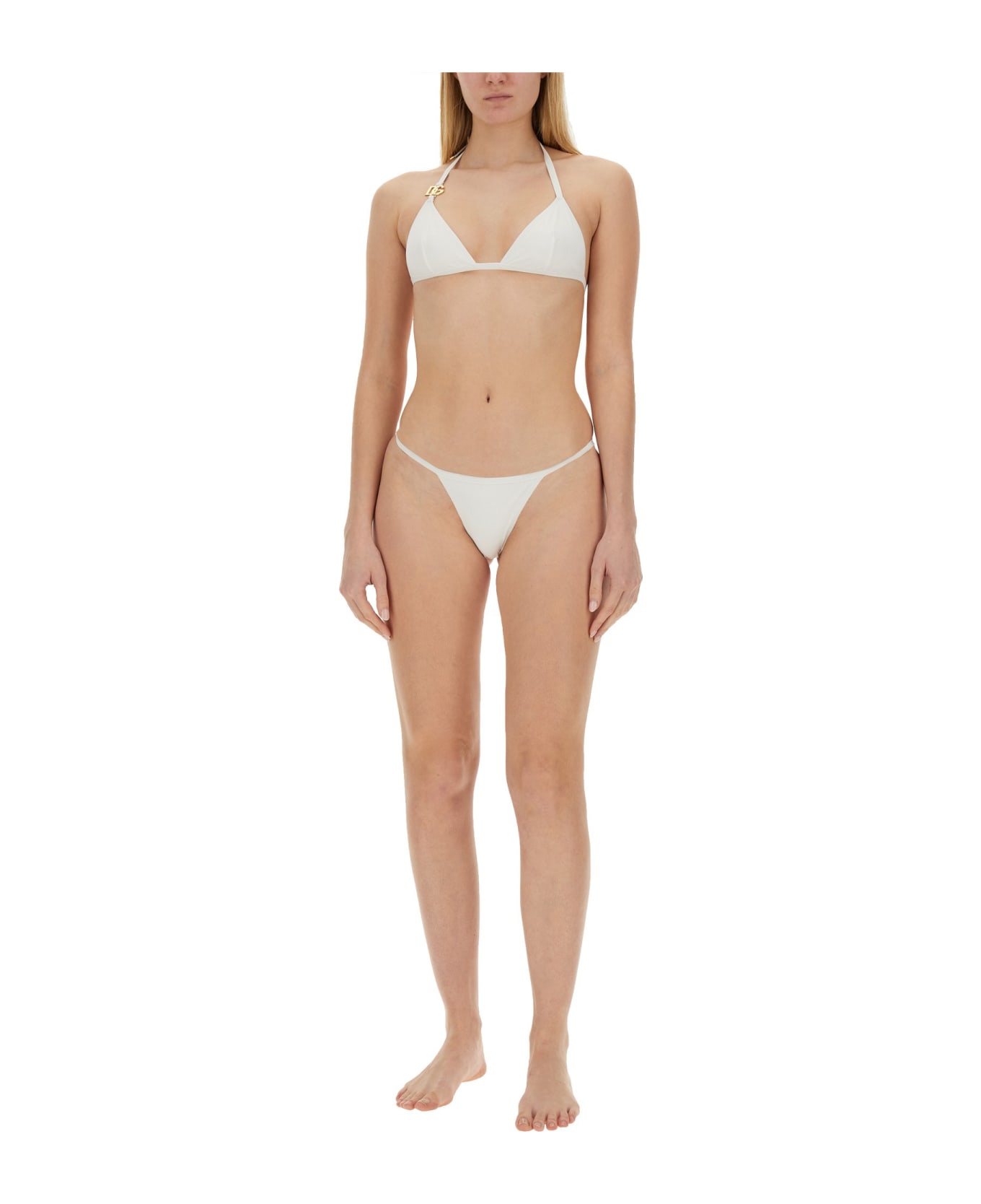 Dolce & Gabbana Logo Bikini Swimsuit - BIANCO