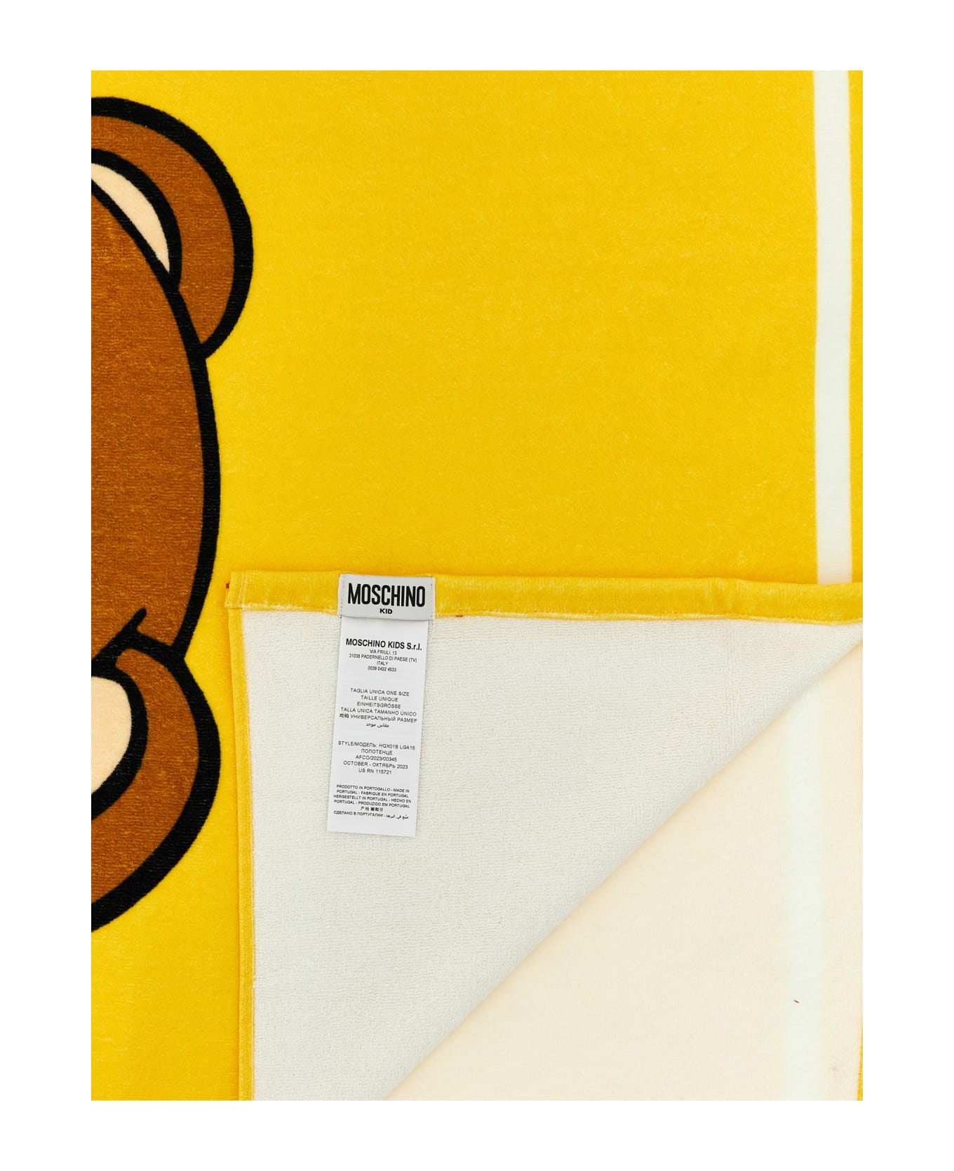Moschino Beach Towel 'teddy' - Yellow