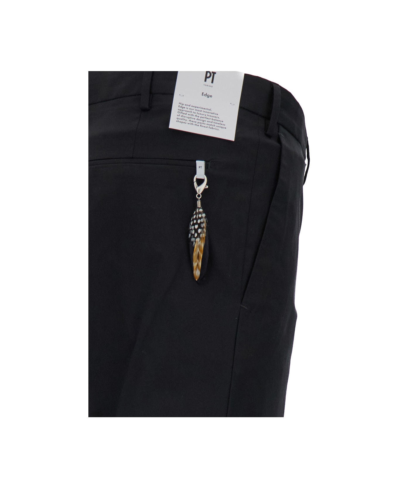 PT01 Black Slim Cut Tailored Trousers In Cotton Blend Man - Black