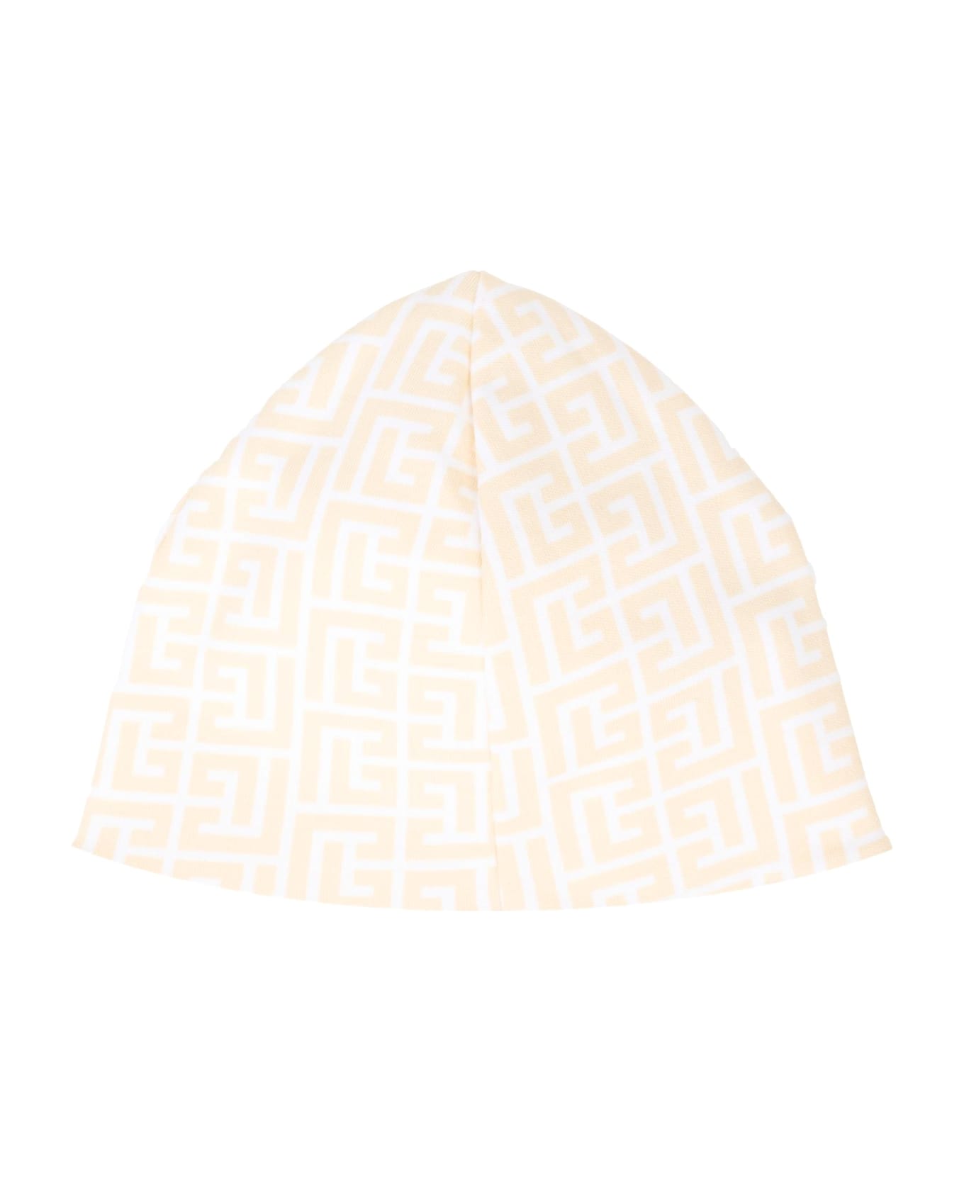 Balmain Beige Babygrow Set For Babykids With Maze - Beige