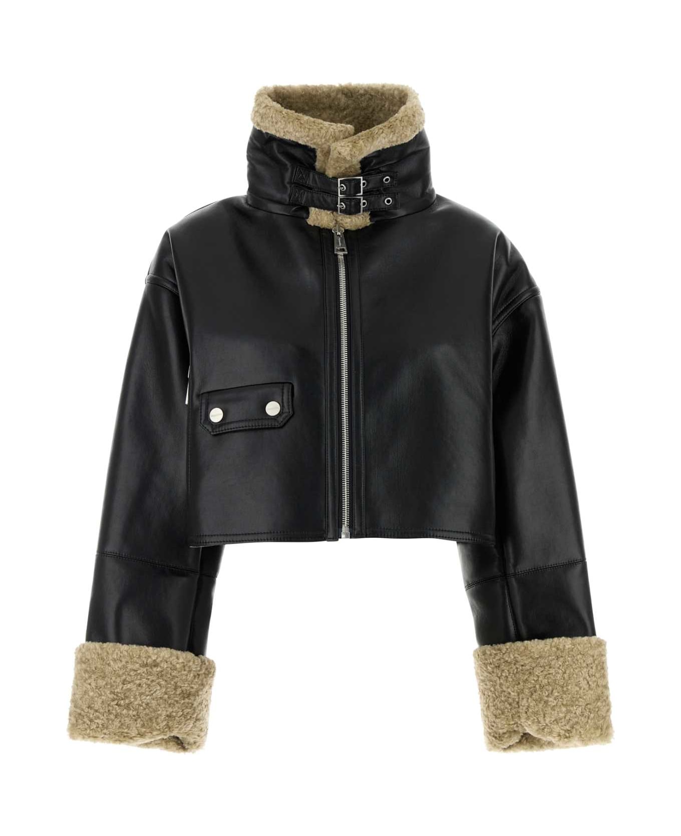 Nanushka Black Synthetic Leather Jemma Jacket - CORNSTALKBLACK