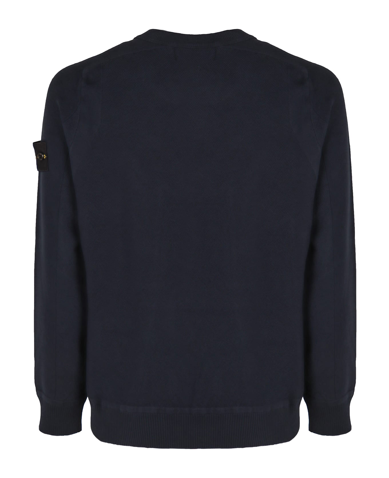 Blue Crewneck T-shirt With Removable Compass Logo