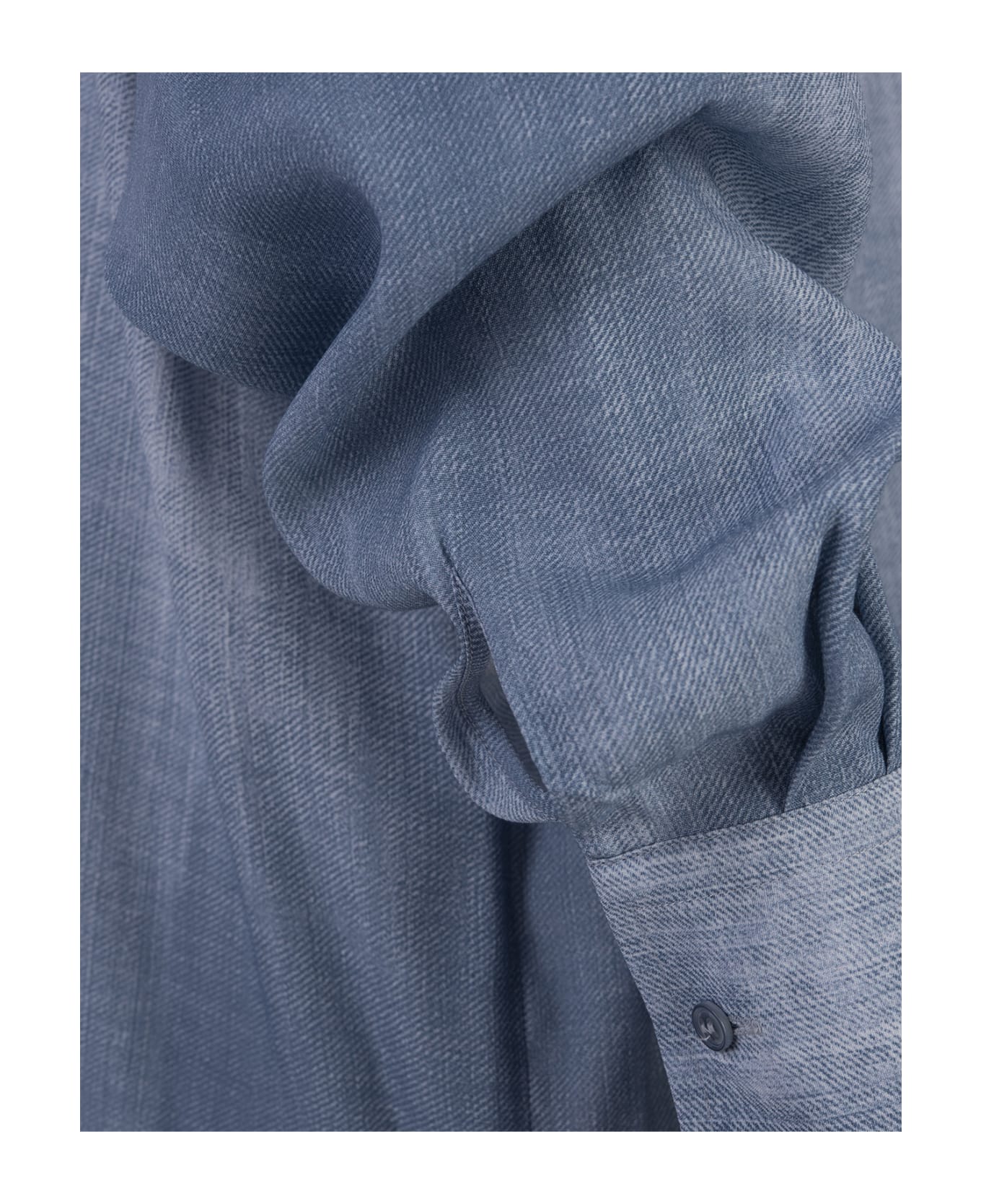 Ermanno Scervino Over Marocain Denim Print Shirt - Blue
