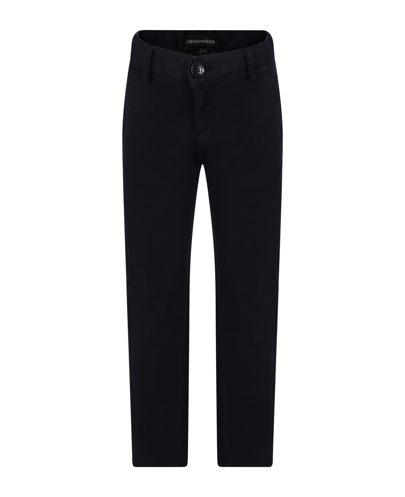 Emporio Armani Blue Trousers For Boy With Logo - NAVY