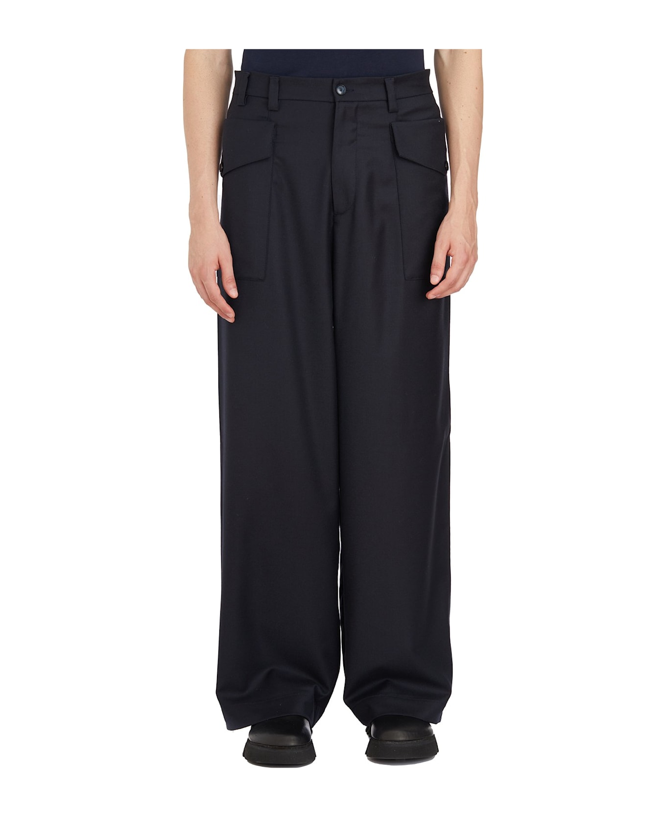 Barena Caorloto Fan Wide-leg Trousers - Blue