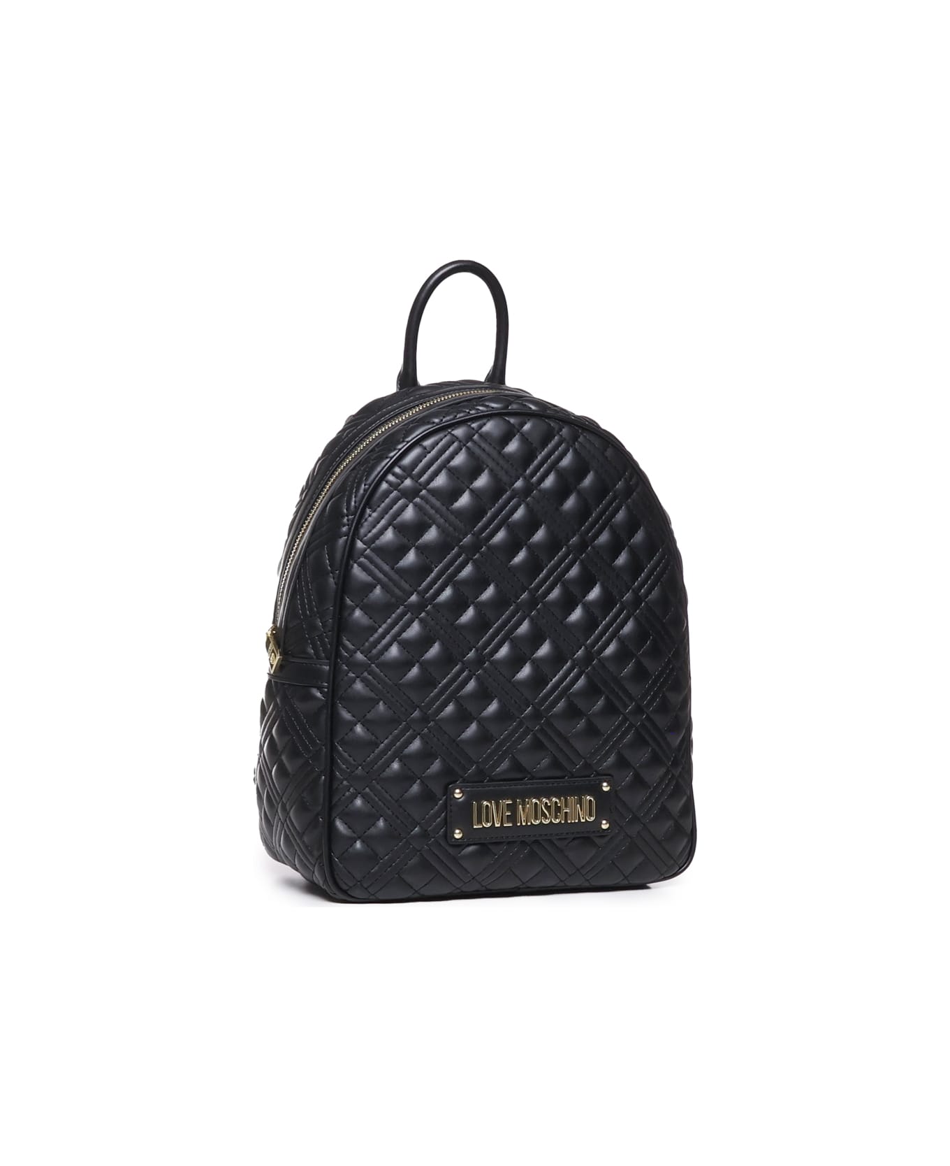 Moschino Quilted Backpack With Logo - Nero バックパック