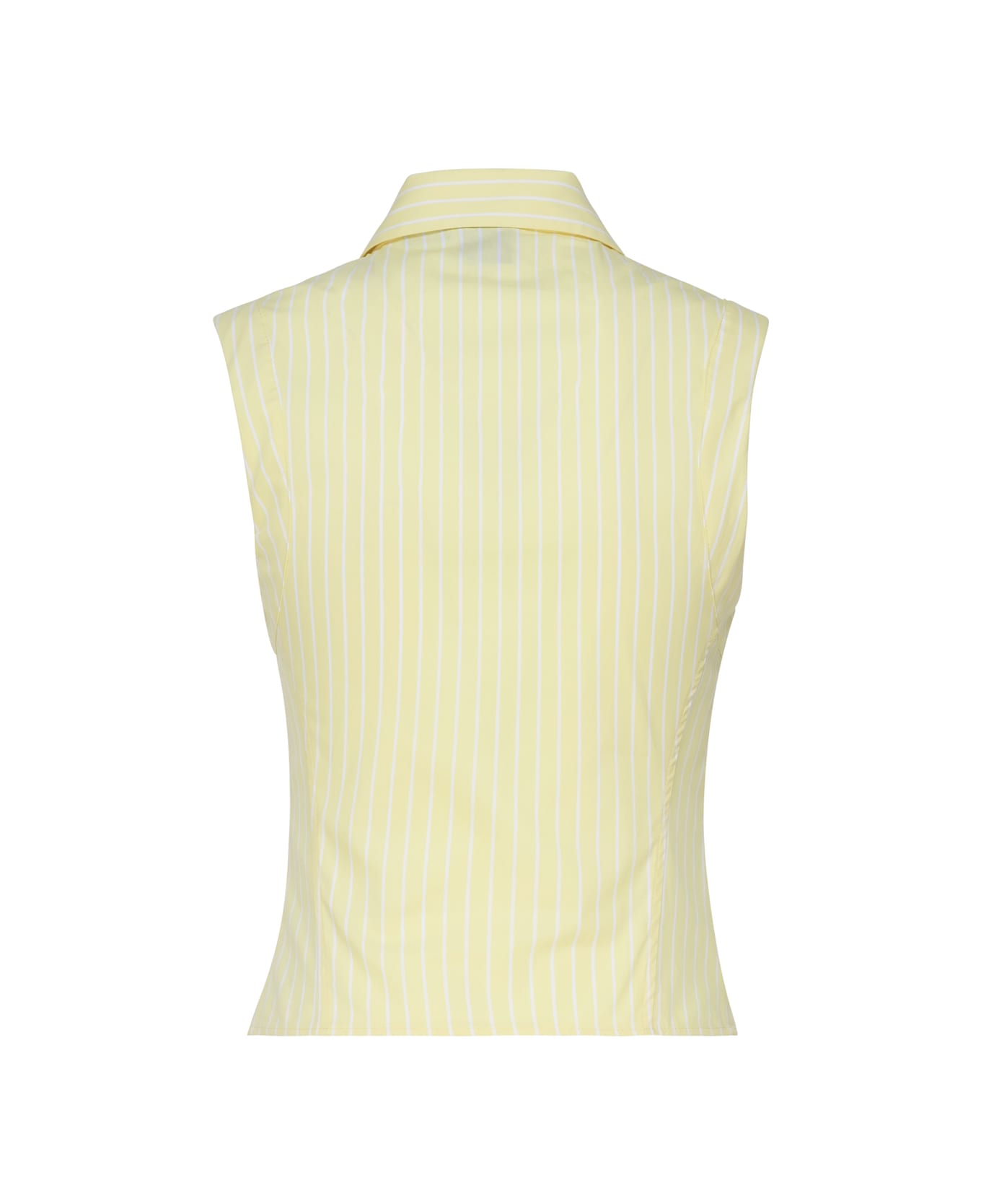 Pinko Clio Sleeveless Shirt In Cotton Blend - Yellow