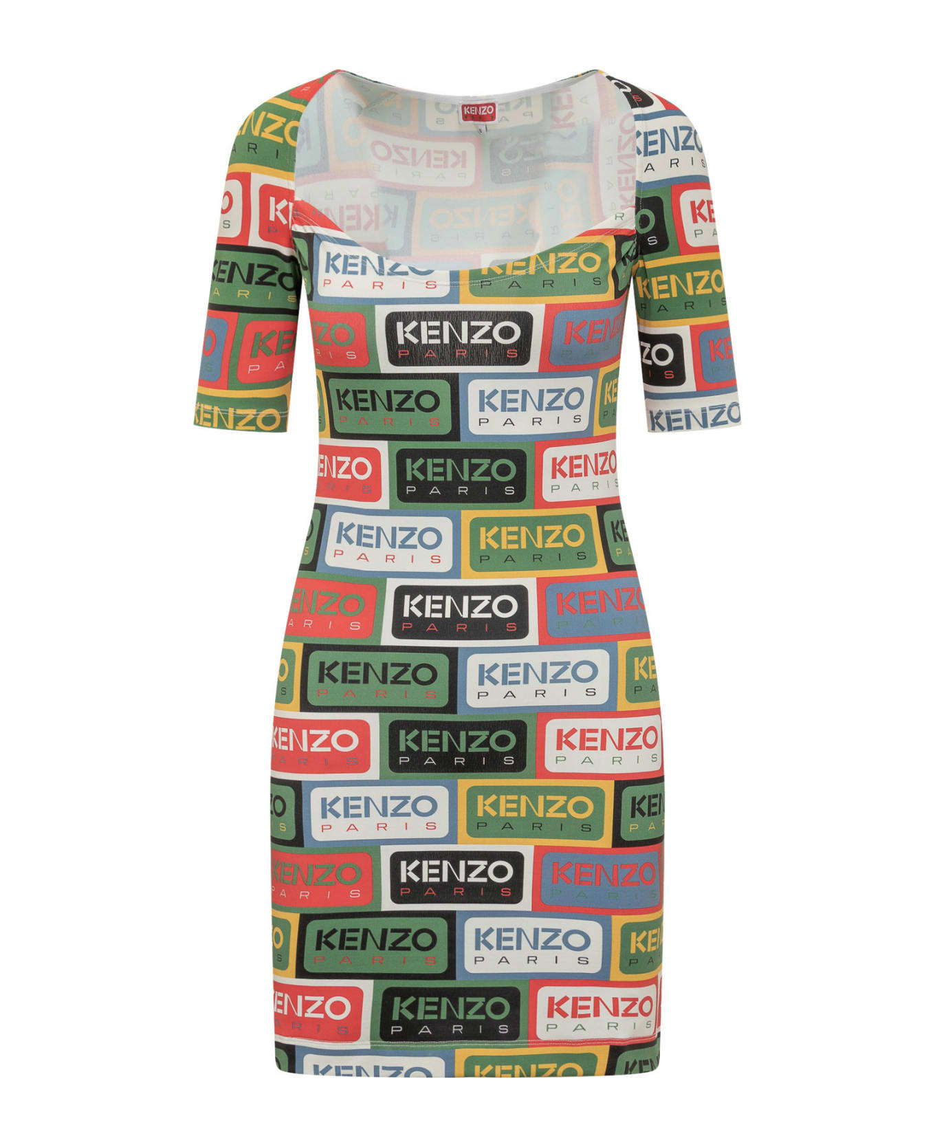 Kenzo Bodycon Dress ' Labels' - Multicolor