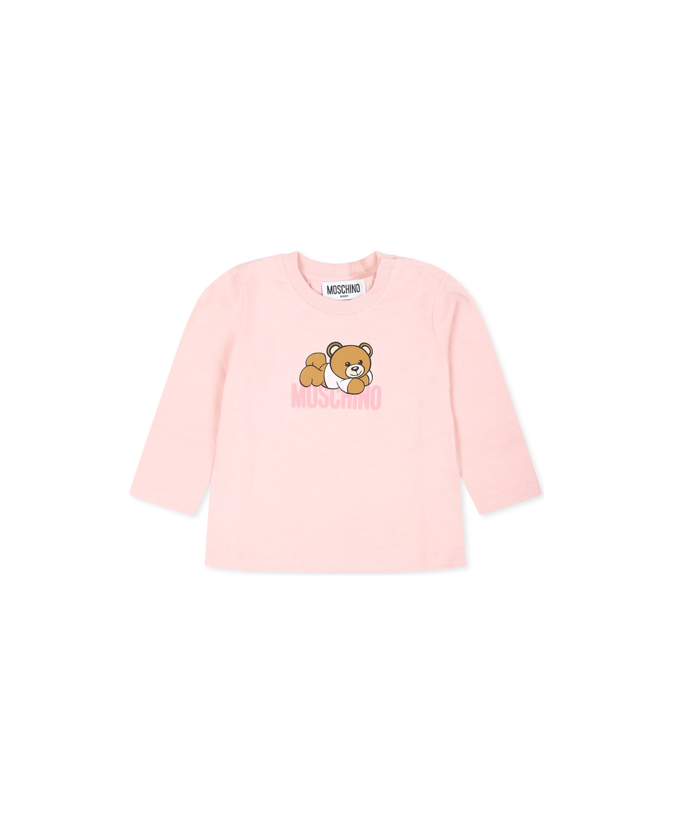Moschino Pink T-shirt For Baby Girl With Teddy Bear - Pink